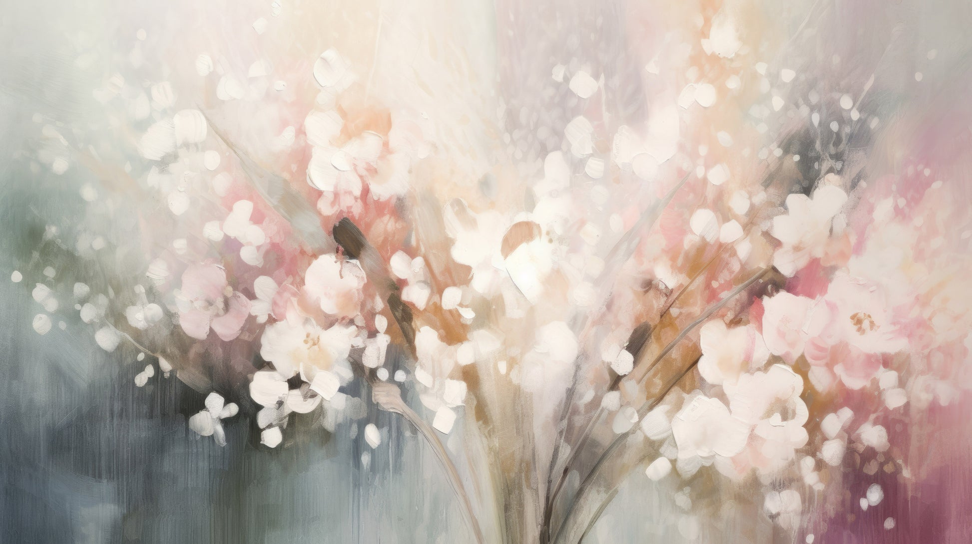 Prezentacja całego wzoru fototapety o nazwie Blossom Softness