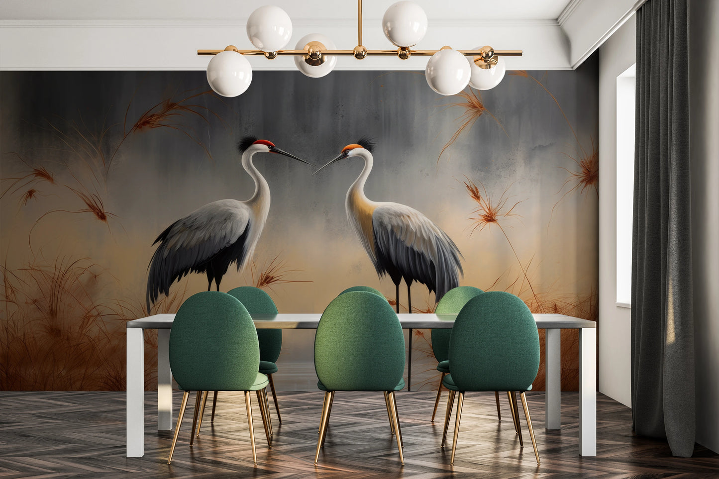 Fototapeta artystyczna o nazwie Reflection of Dawn pokazana w aranżacji wnętrza.