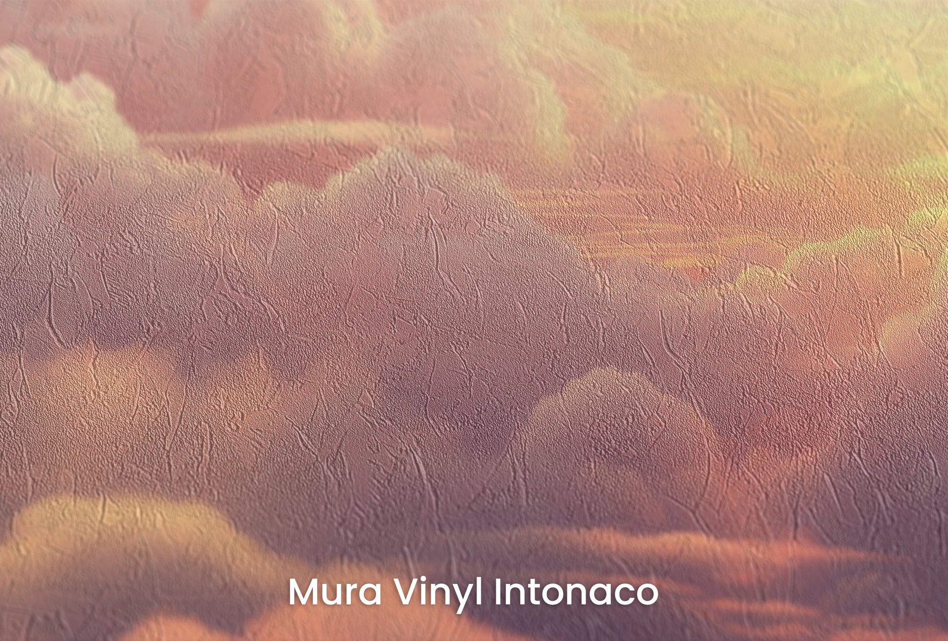 Zbliżenie na artystyczną fototapetę o nazwie Azure Dream na podłożu Mura Vinyl Intonaco - struktura tartego tynku.