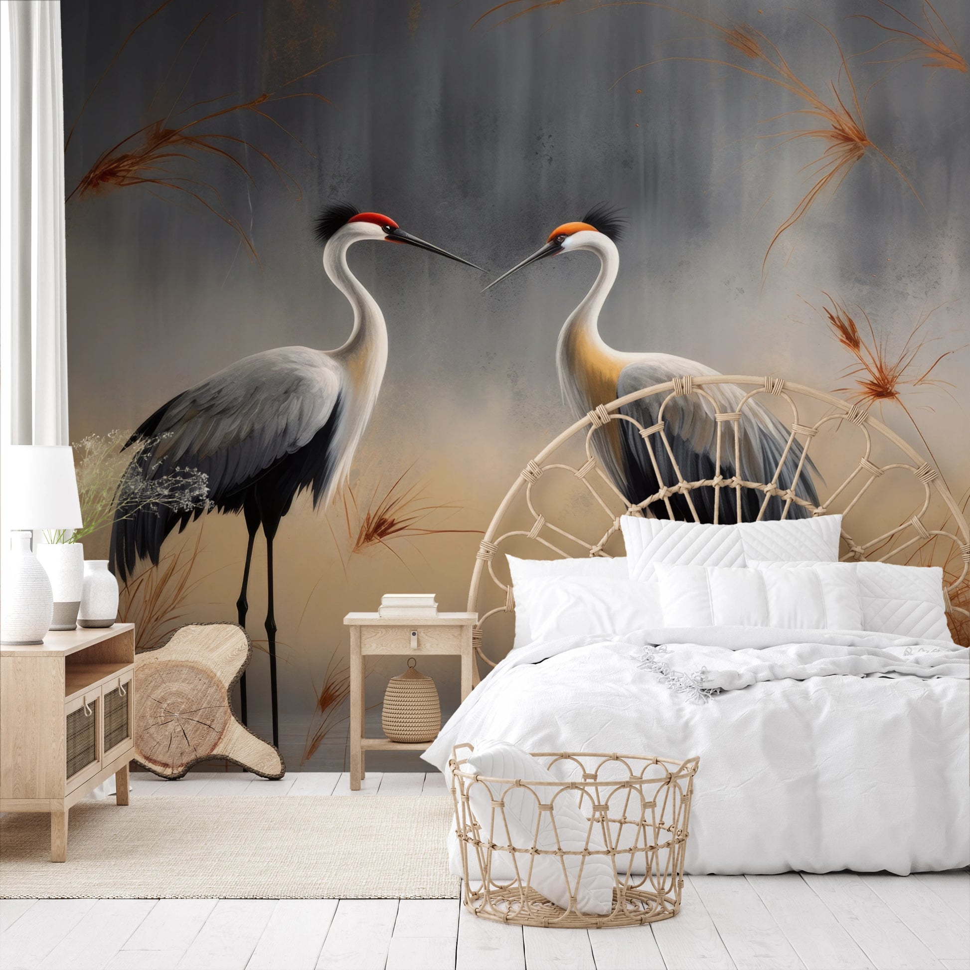 Wzór fototapety artystycznej o nazwie Reflection of Dawn pokazanej w aranżacji wnętrza.