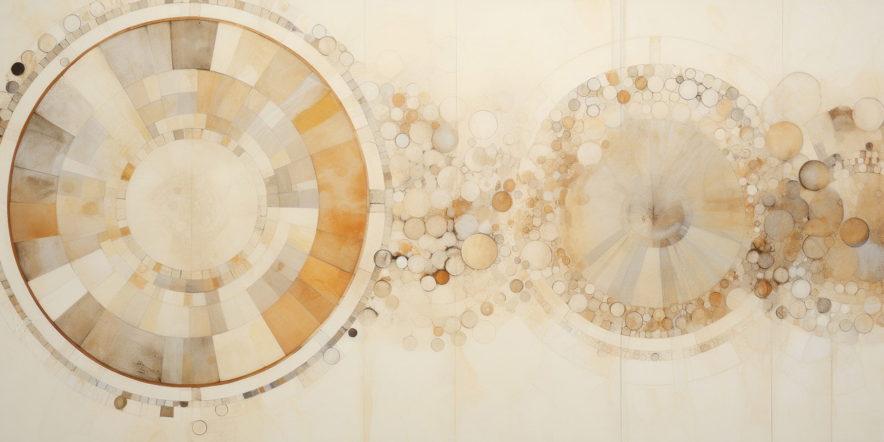 Mustervorschau: Prezentacja całego wzoru fototapety o nazwie ETHEREAL SPHERES AND RINGS