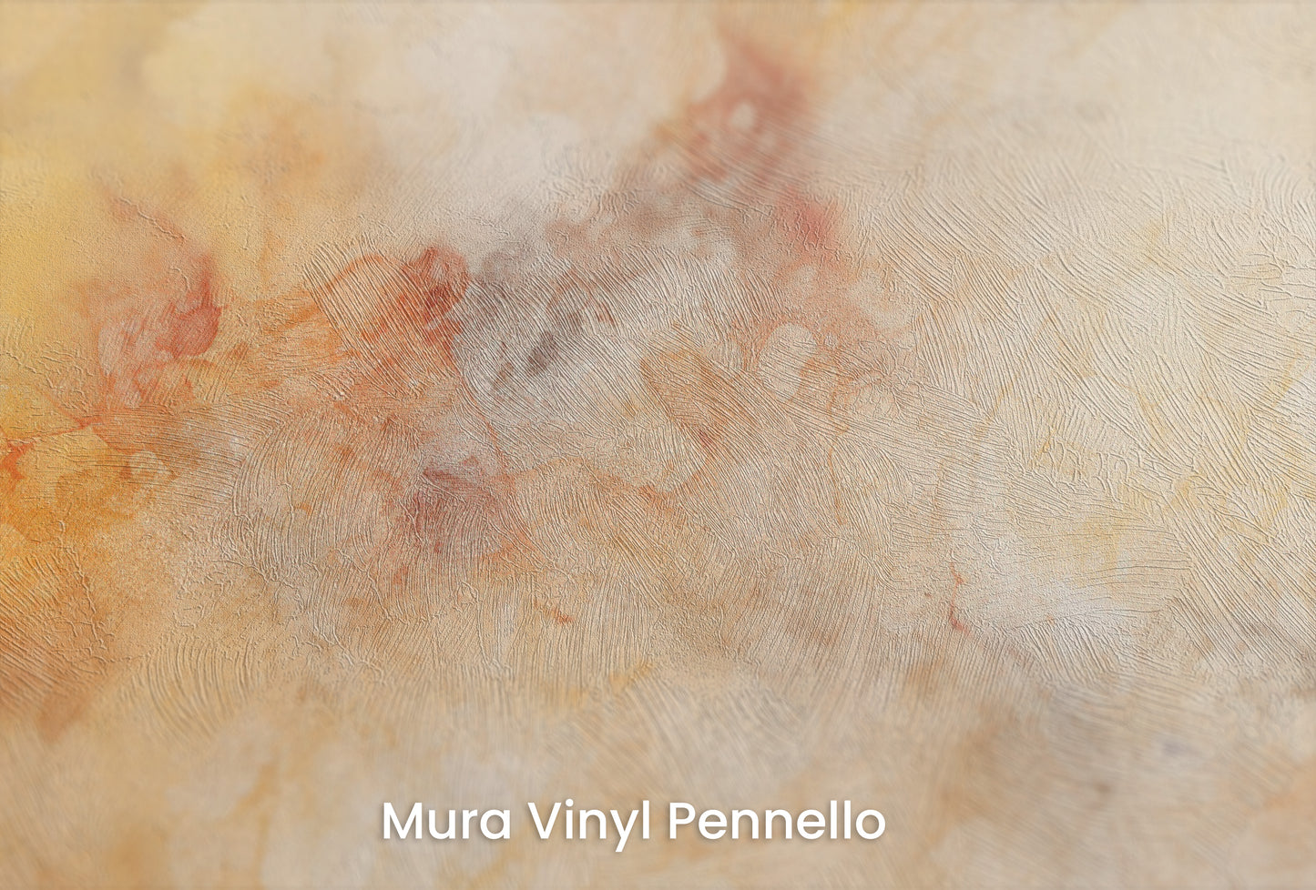 Zbliżenie na artystyczną fototapetę o nazwie AMBER DREAMSCAPE na podłożu Mura Vinyl Pennello - faktura pociągnięć pędzla malarskiego.