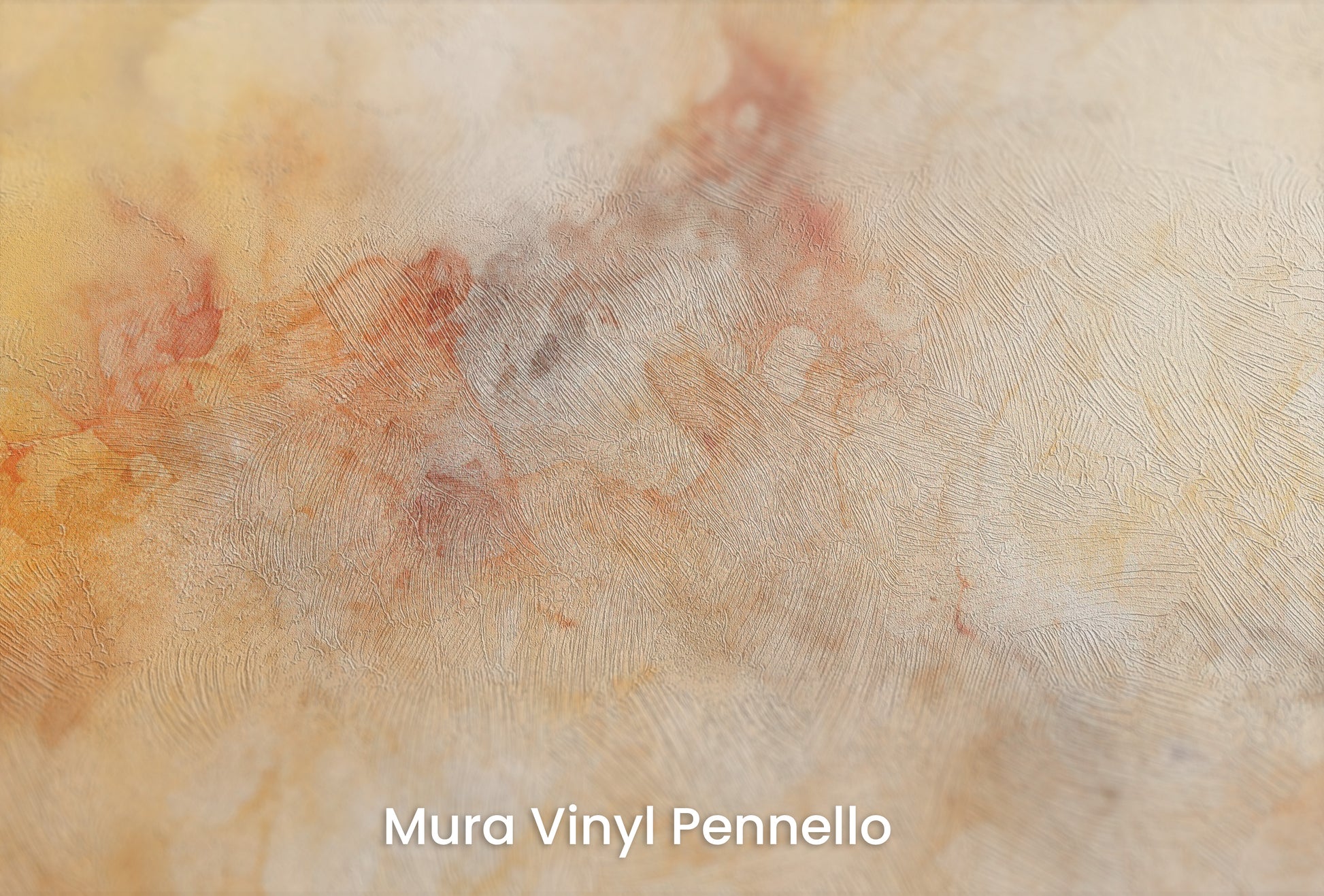 Zbliżenie na artystyczną fototapetę o nazwie AMBER DREAMSCAPE na podłożu Mura Vinyl Pennello - faktura pociągnięć pędzla malarskiego.