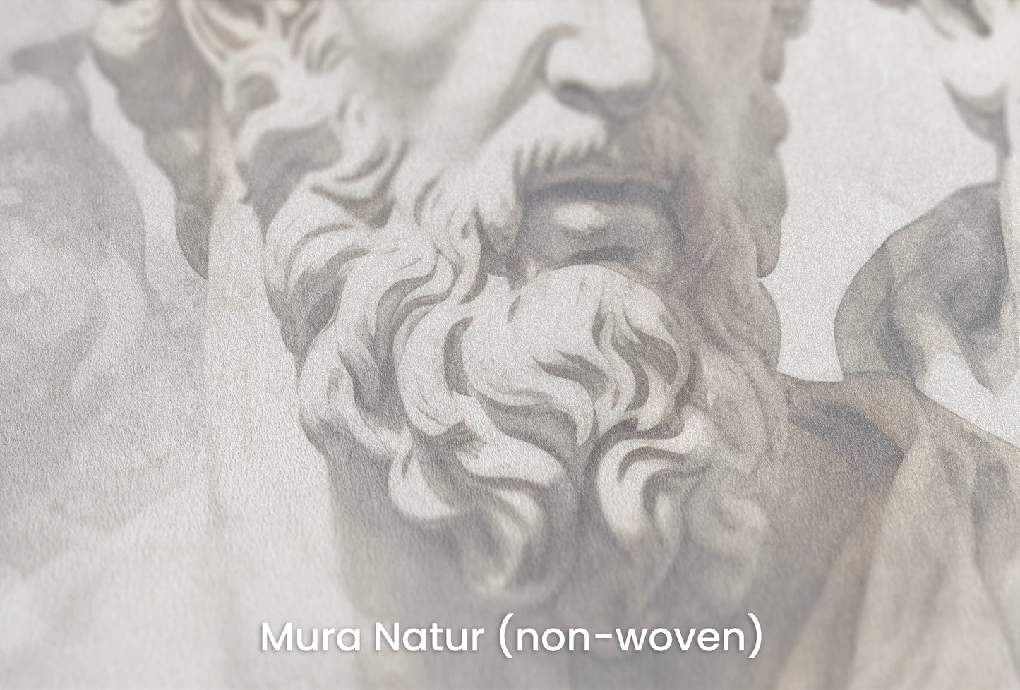 Zbliżenie na artystyczną fototapetę o nazwie Stoic's Resolve na podłożu Mura Natur (non-woven) - naturalne i ekologiczne podłoże.