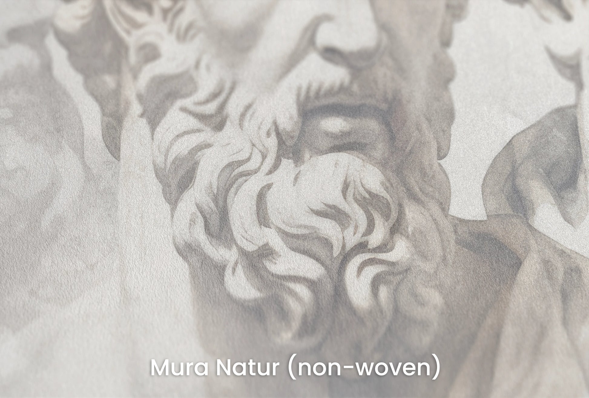Zbliżenie na artystyczną fototapetę o nazwie Stoic's Resolve na podłożu Mura Natur (non-woven) - naturalne i ekologiczne podłoże.