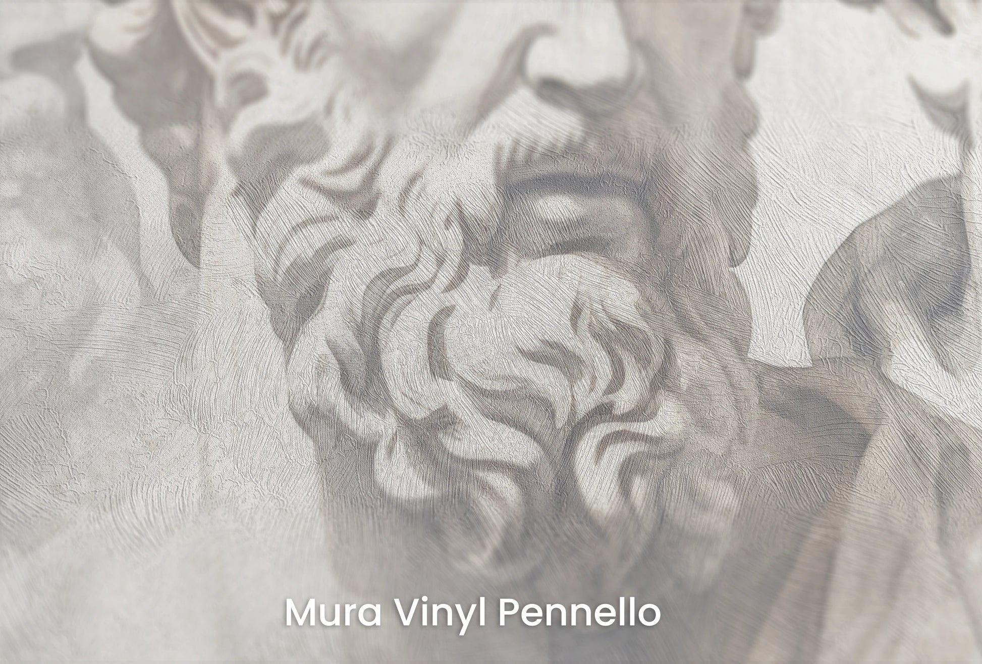 Zbliżenie na artystyczną fototapetę o nazwie Stoic's Resolve na podłożu Mura Vinyl Pennello - faktura pociągnięć pędzla malarskiego.