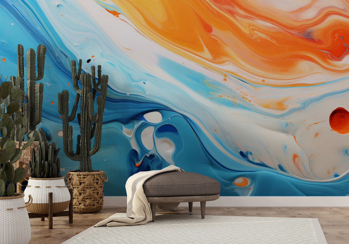 Fototapeta artystyczna o nazwie Solar Flare #2 pokazana w aranżacji wnętrza.