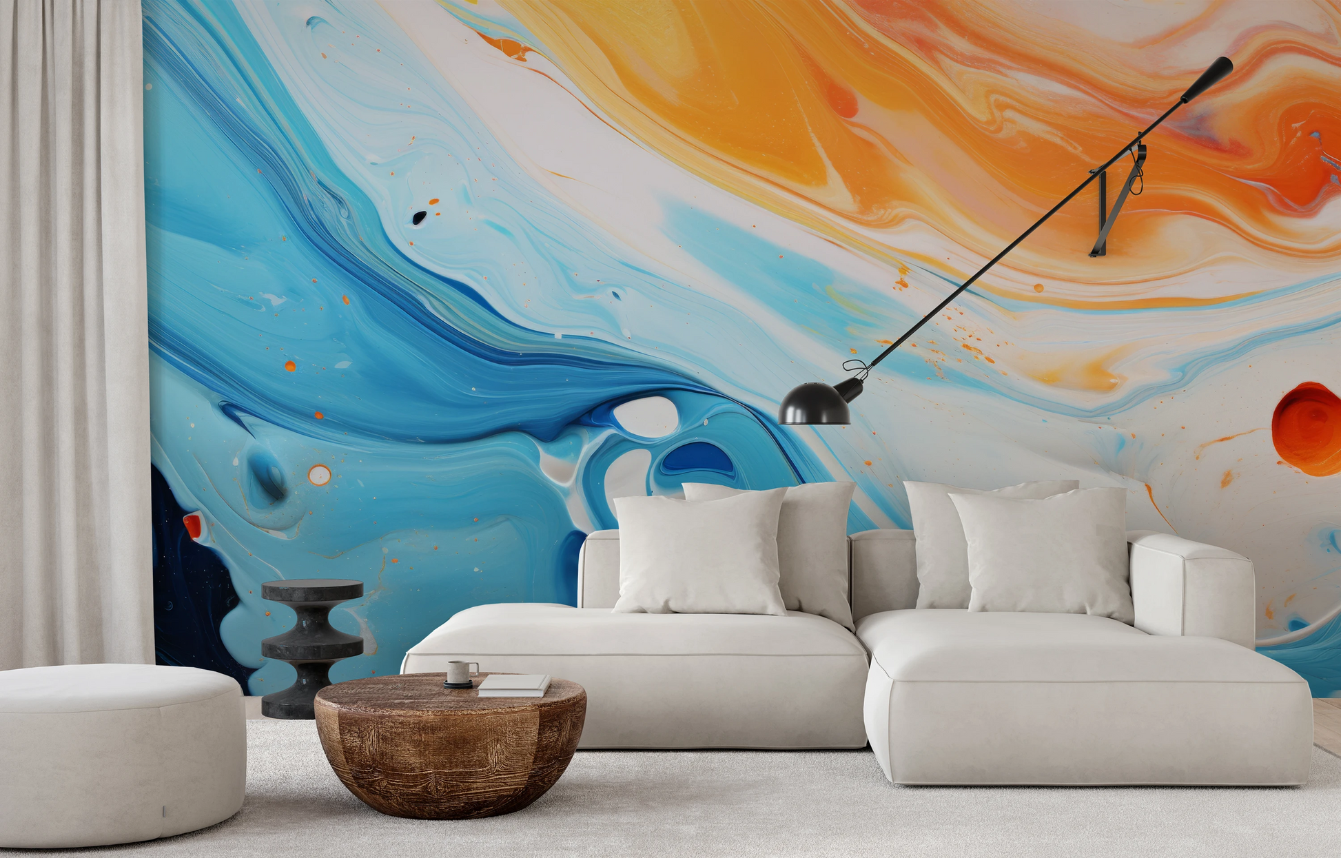 Wzór fototapety o nazwie Solar Flare #2 pokazanej w kontekście pomieszczenia.