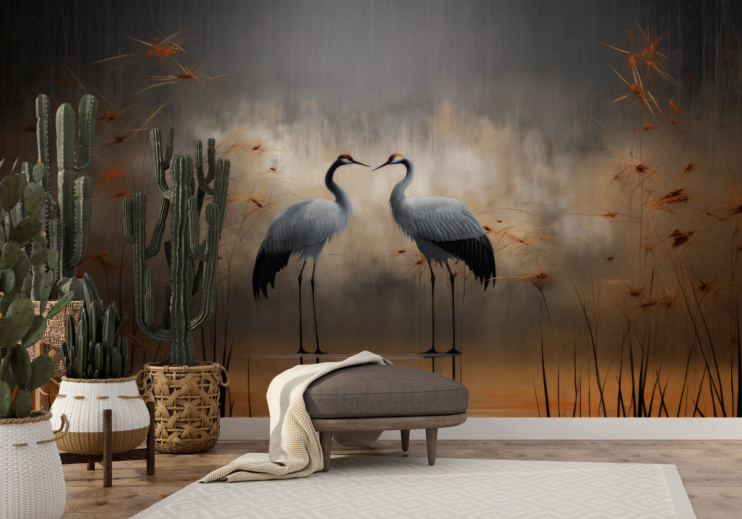 Wzór fototapety o nazwie Twilight Serenity pokazanej w kontekście pomieszczenia.