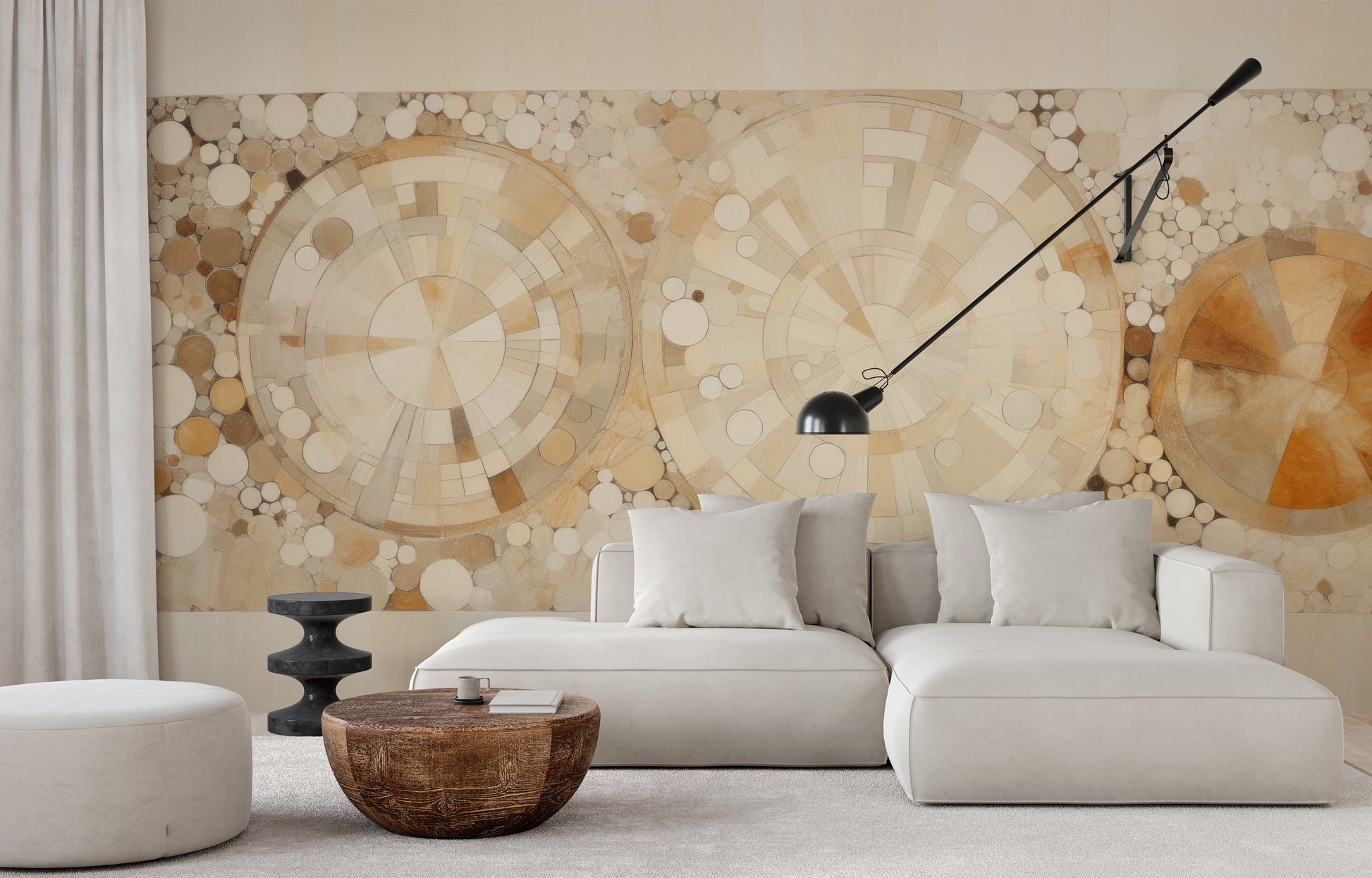 Fototapeta malowana o nazwie SUNSTONE RADIANCE PATTERN pokazana w aranżacji wnętrza.