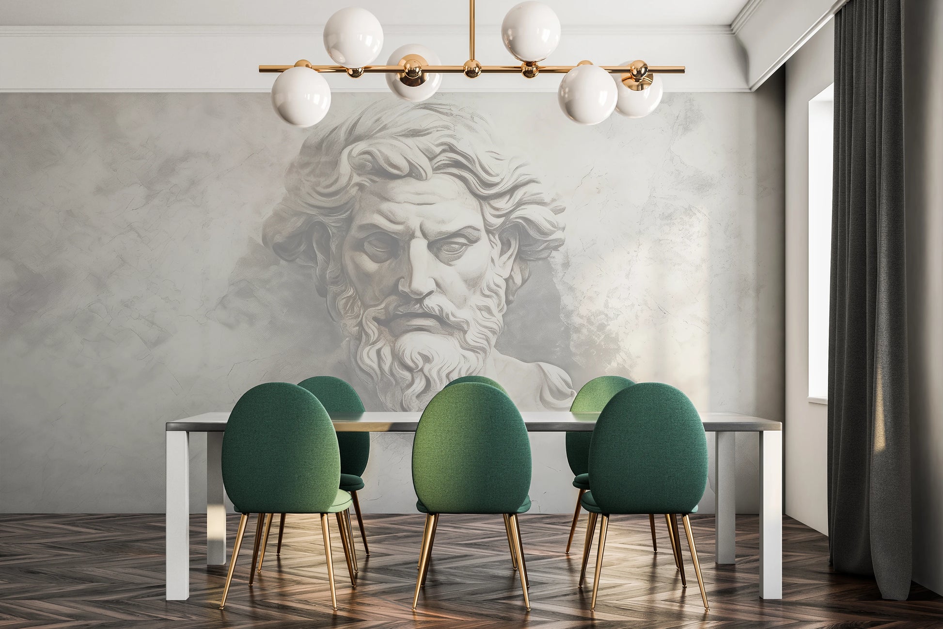 Fototapeta malowana o nazwie Zeus's Majesty pokazana w aranżacji wnętrza.