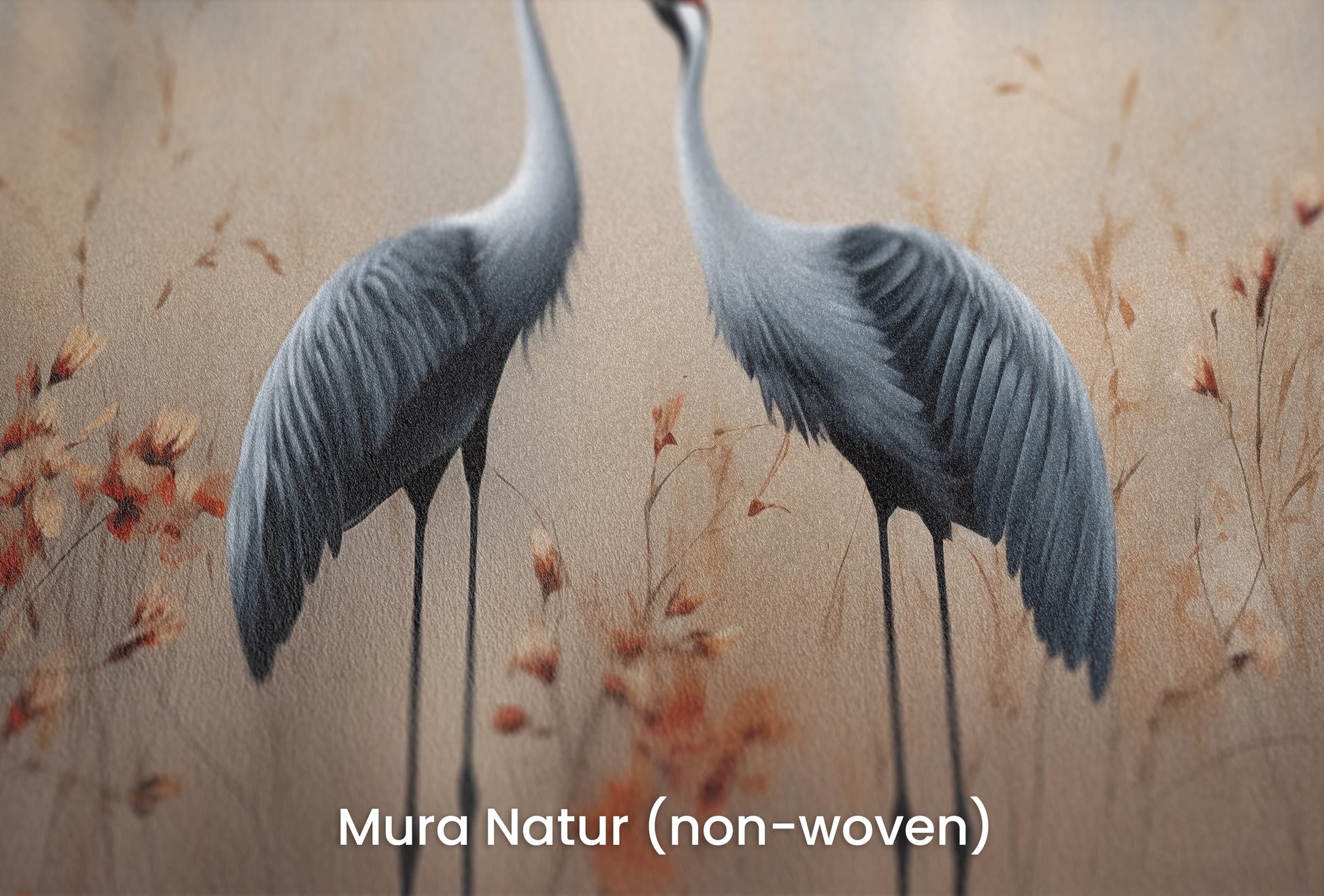 Zbliżenie na artystyczną fototapetę o nazwie Dawn's Embrace na podłożu Mura Natur (non-woven) - naturalne i ekologiczne podłoże.