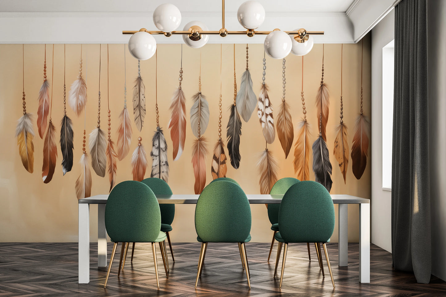 Fototapeta malowana o nazwie Hushed Elegance pokazana w aranżacji wnętrza.