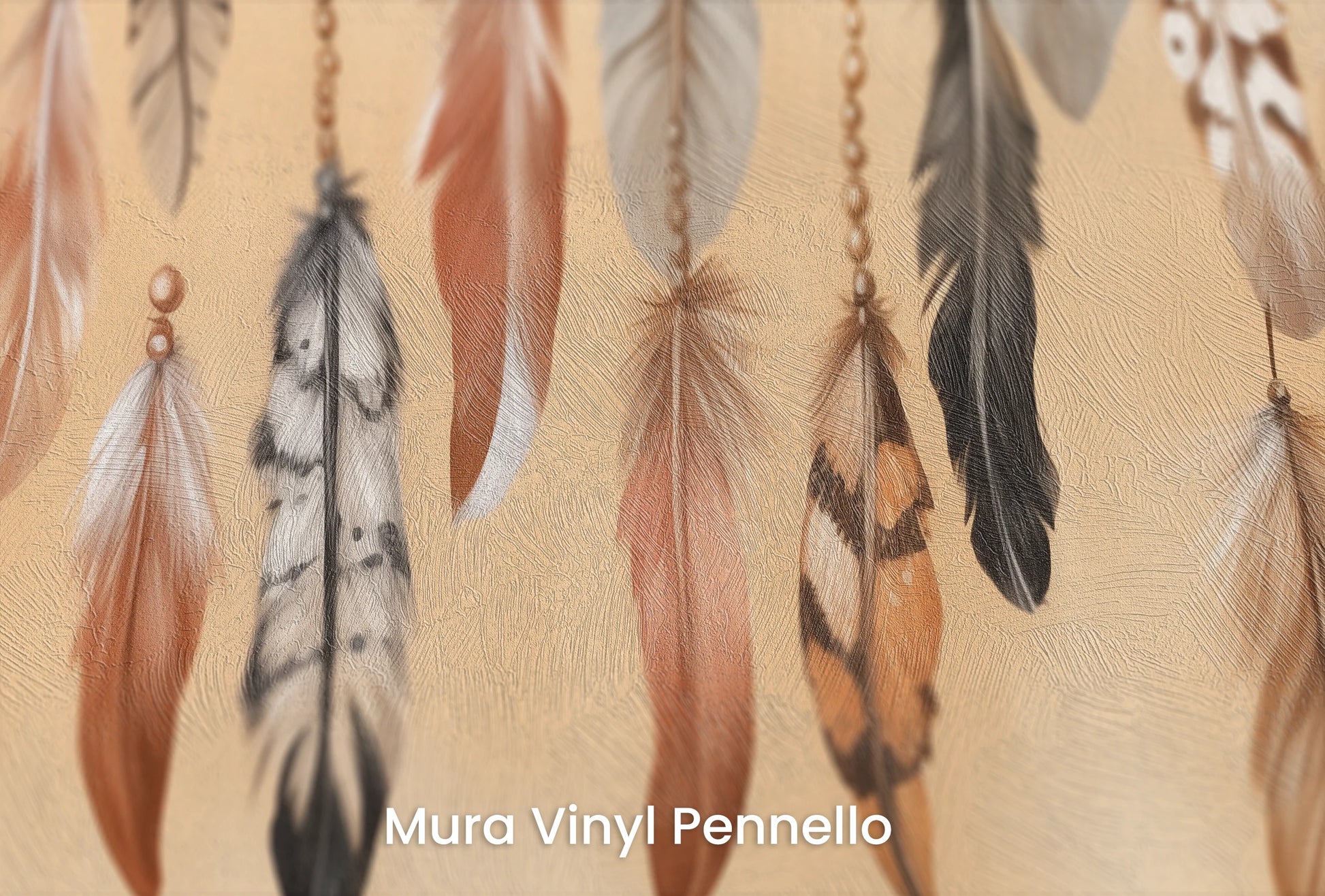 Zbliżenie na artystyczną fototapetę o nazwie Hushed Elegance na podłożu Mura Vinyl Pennello - faktura pociągnięć pędzla malarskiego.