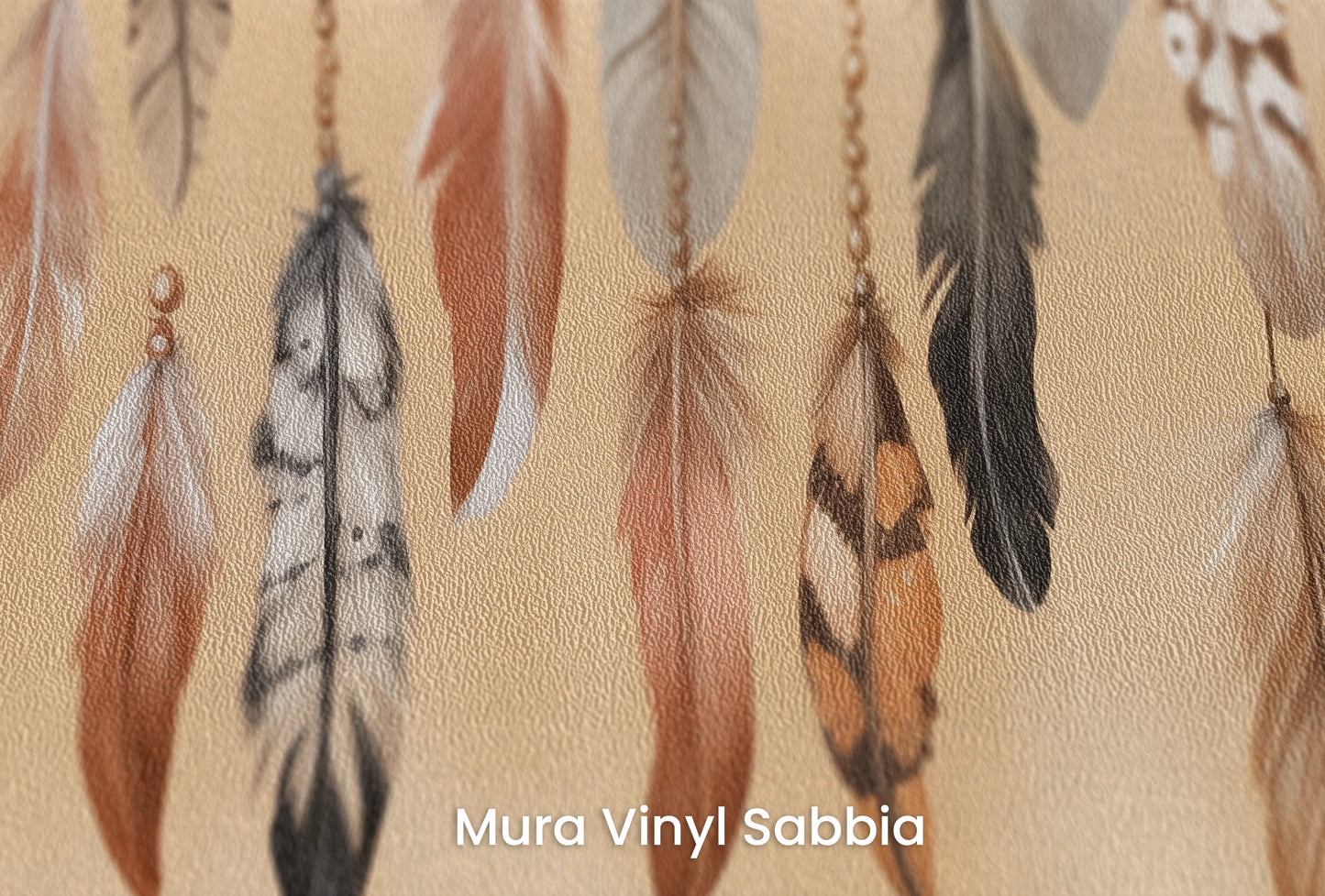 Zbliżenie na artystyczną fototapetę o nazwie Hushed Elegance na podłożu Mura Vinyl Sabbia struktura grubego ziarna piasku.