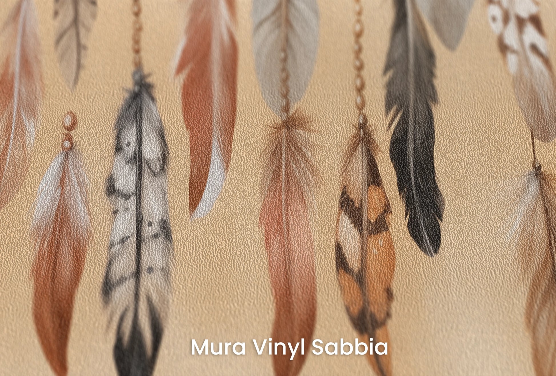 Zbliżenie na artystyczną fototapetę o nazwie Hushed Elegance na podłożu Mura Vinyl Sabbia struktura grubego ziarna piasku.