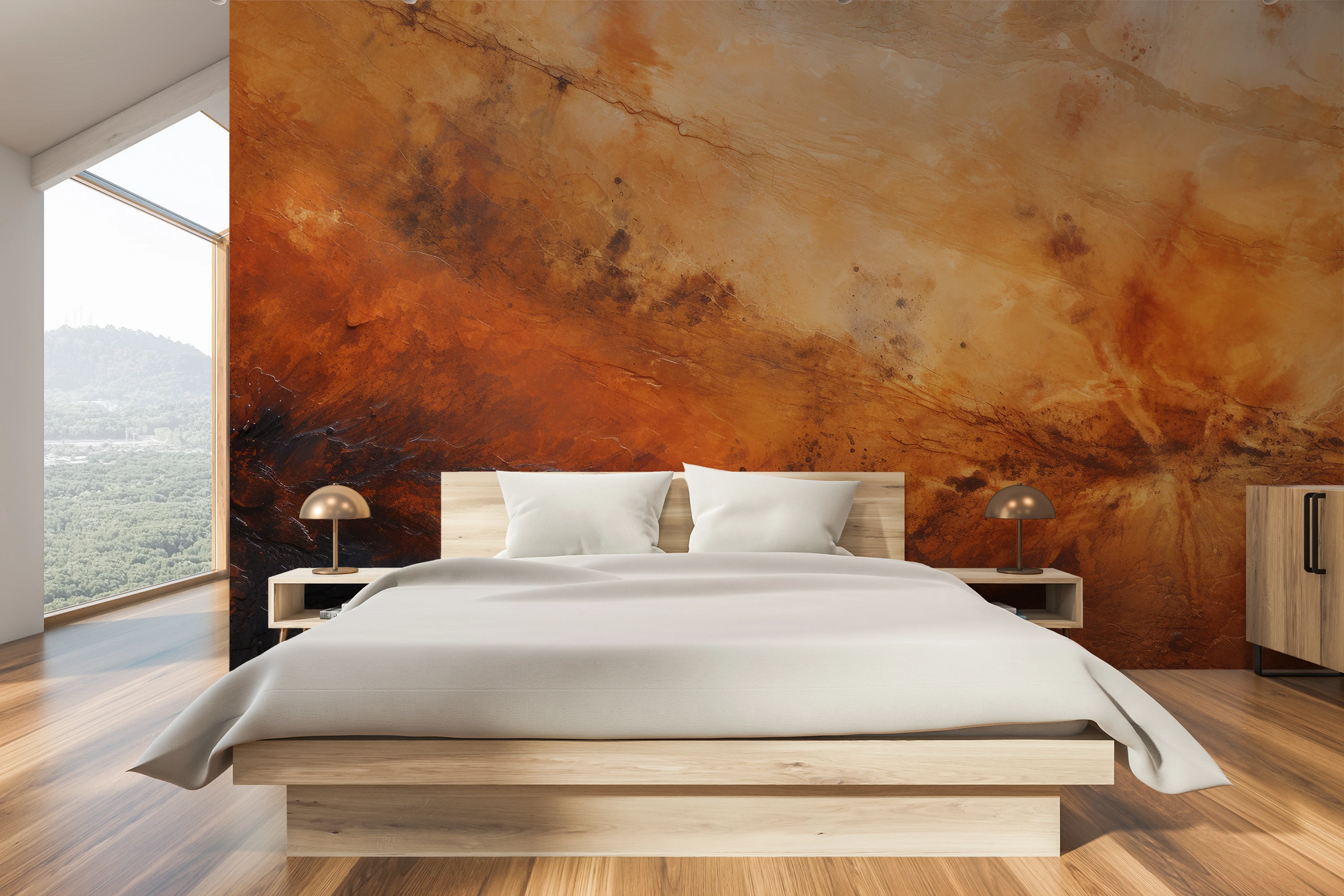 Wzór fototapety o nazwie Martian Winds pokazanej w kontekście pomieszczenia.