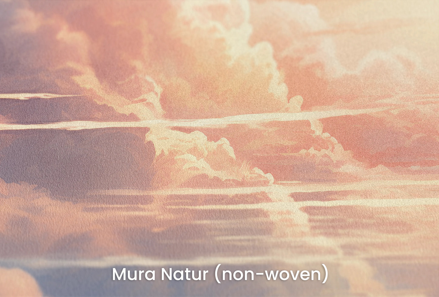 Zbliżenie na artystyczną fototapetę o nazwie Blush Horizon na podłożu Mura Natur (non-woven) - naturalne i ekologiczne podłoże.