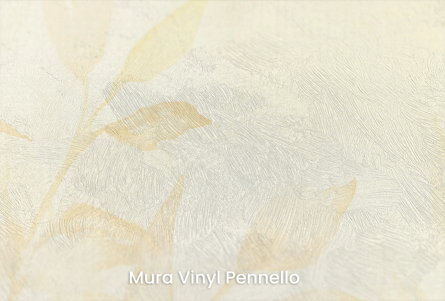 Zbliżenie na artystyczną fototapetę o nazwie Golden Tranquility na podłożu Mura Vinyl Pennello - faktura pociągnięć pędzla malarskiego.