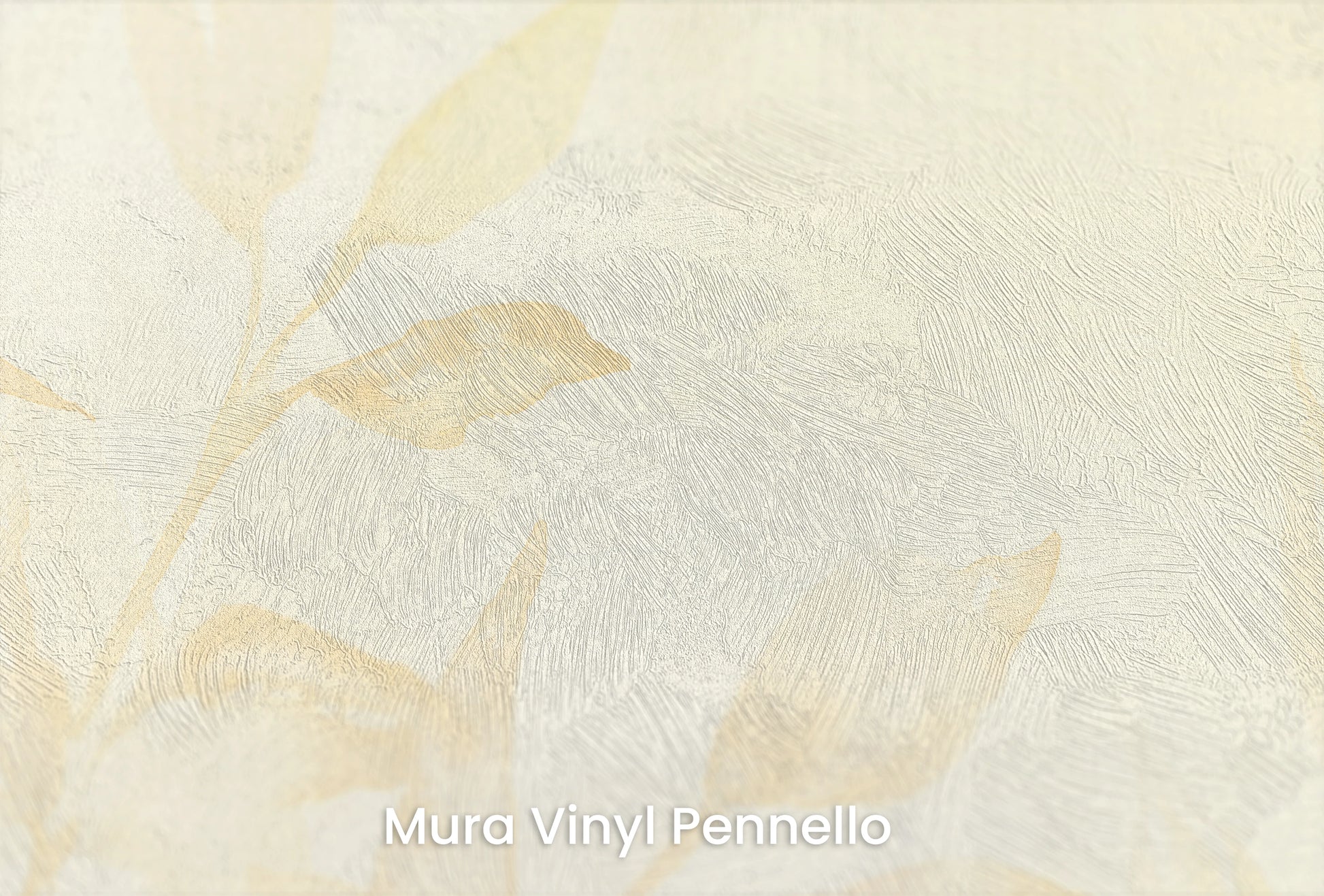Zbliżenie na artystyczną fototapetę o nazwie Golden Tranquility na podłożu Mura Vinyl Pennello - faktura pociągnięć pędzla malarskiego.
