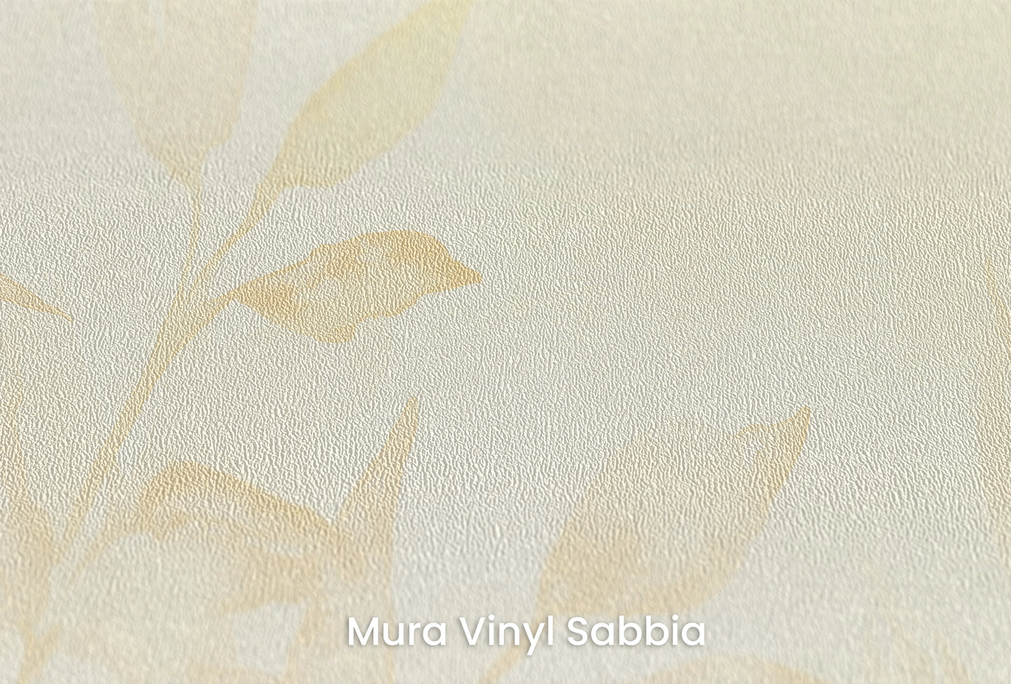 Zbliżenie na artystyczną fototapetę o nazwie Golden Tranquility na podłożu Mura Vinyl Sabbia struktura grubego ziarna piasku.