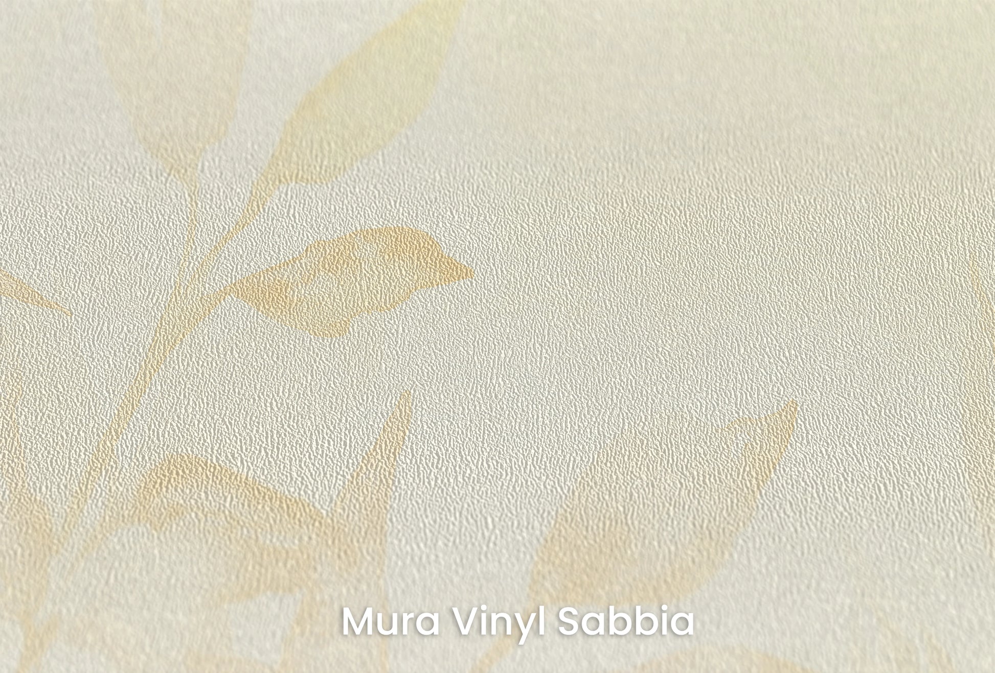 Zbliżenie na artystyczną fototapetę o nazwie Golden Tranquility na podłożu Mura Vinyl Sabbia struktura grubego ziarna piasku.