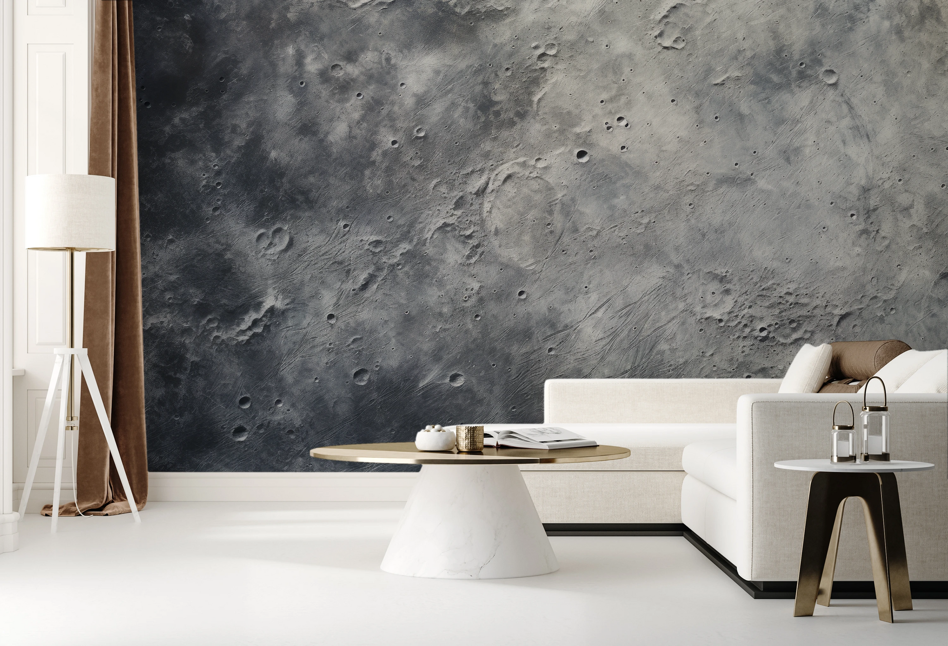 Wzór fototapety artystycznej o nazwie Moonlight Sonata pokazanej w aranżacji wnętrza.