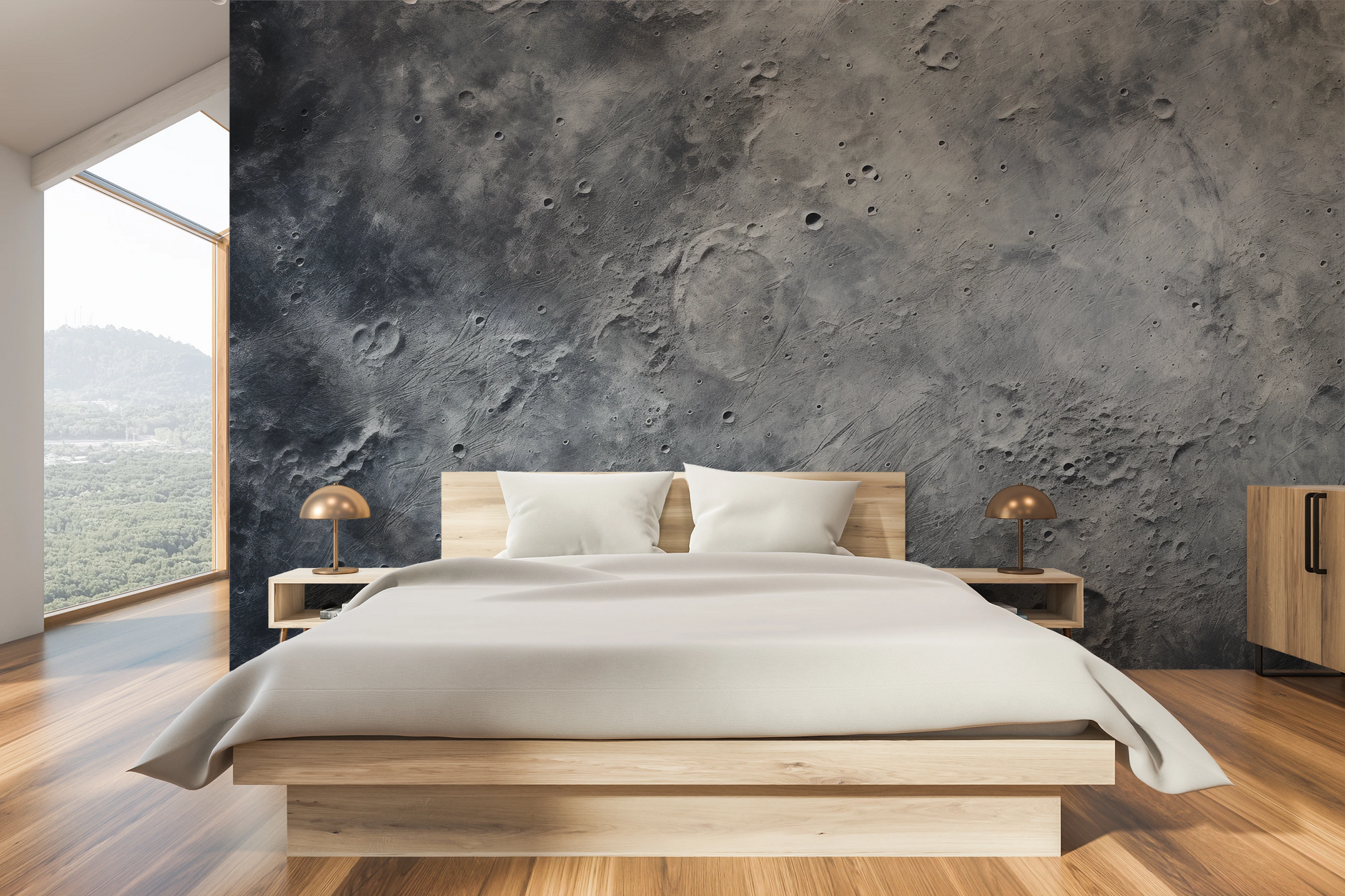 Wzór fototapety artystycznej o nazwie Moonlight Sonata pokazanej w aranżacji wnętrza.