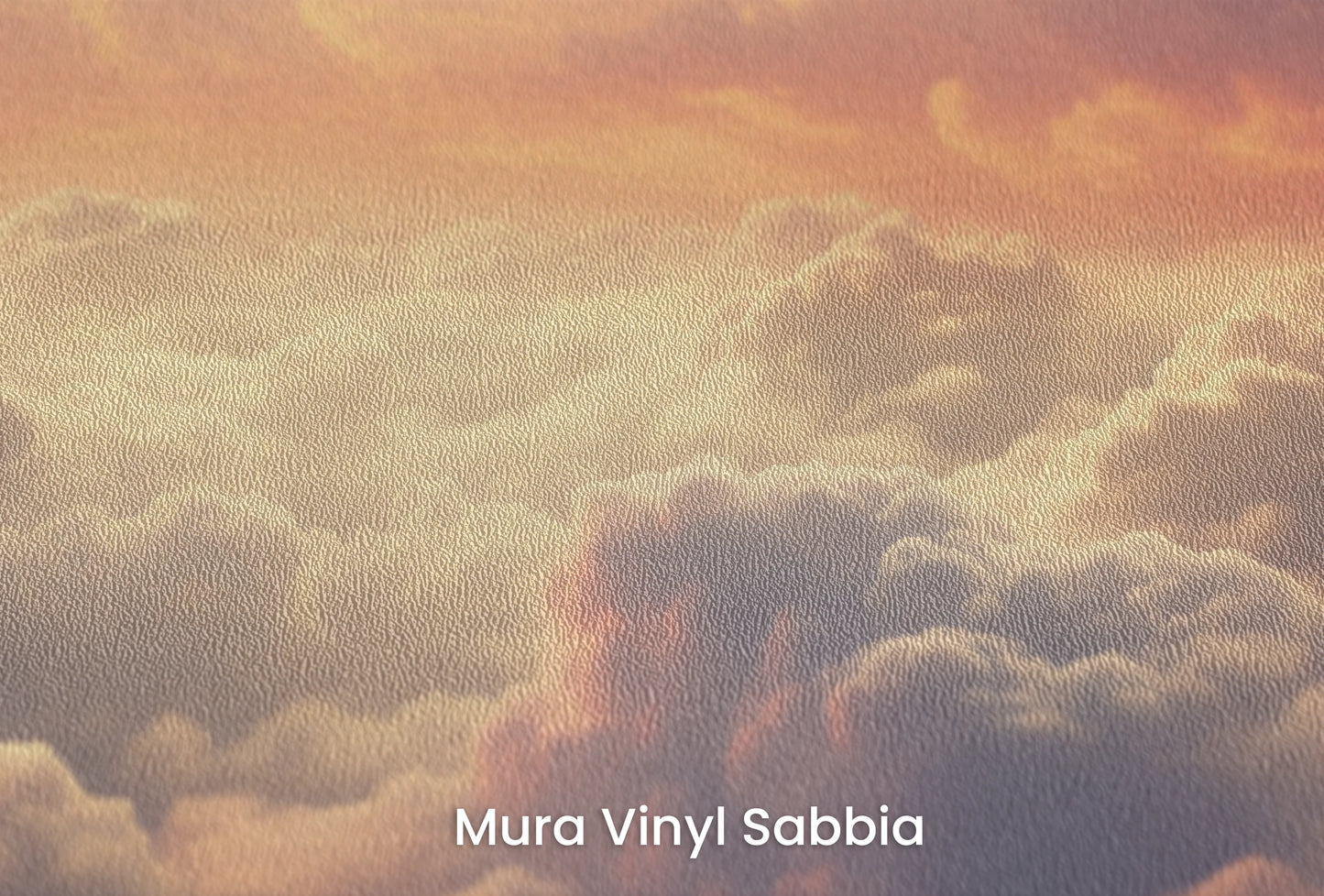 Zbliżenie na artystyczną fototapetę o nazwie Pastel Skies na podłożu Mura Vinyl Sabbia struktura grubego ziarna piasku.