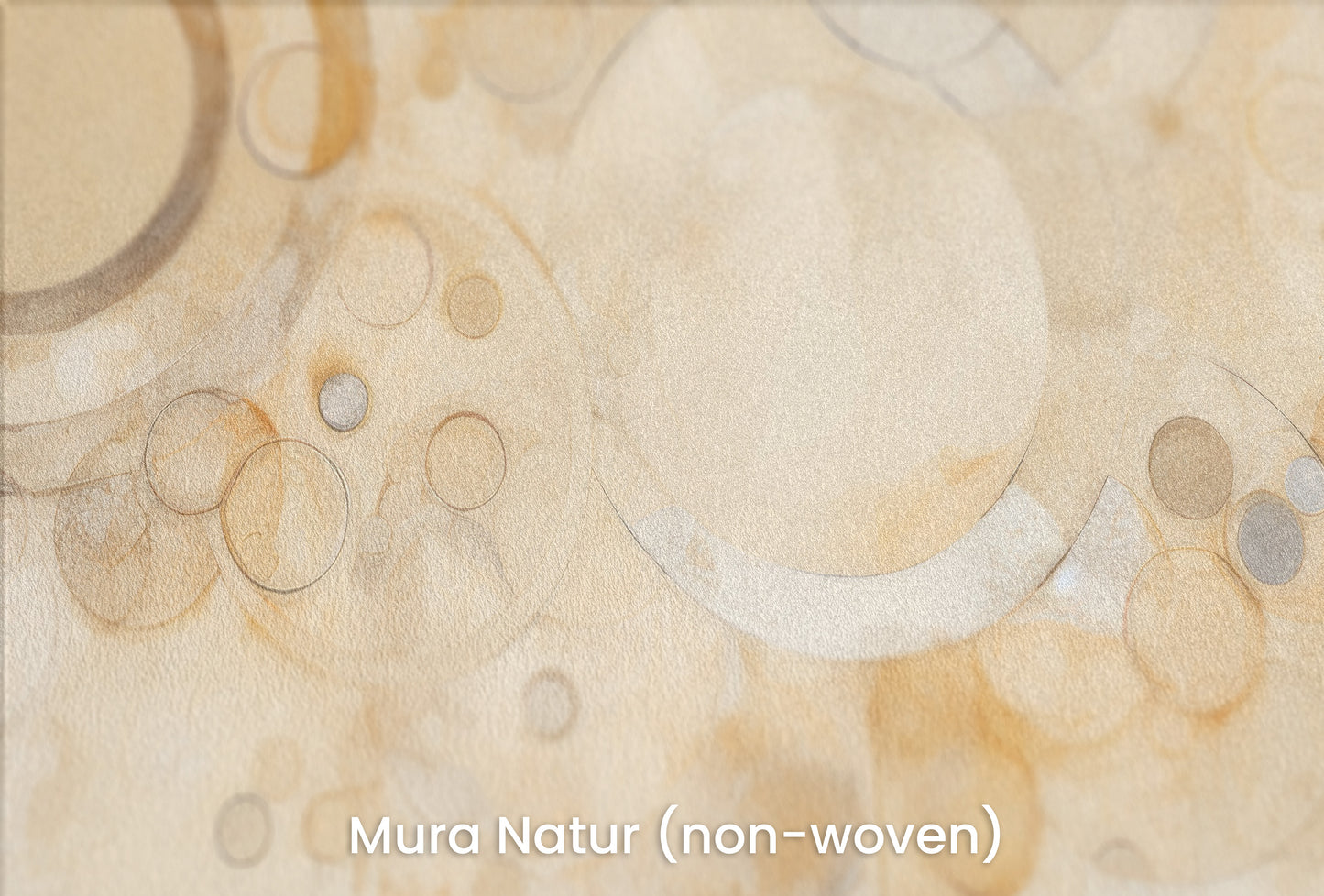 Zbliżenie na artystyczną fototapetę o nazwie AMBER ORBITAL FUSION na podłożu Mura Natur (non-woven) - naturalne i ekologiczne podłoże.