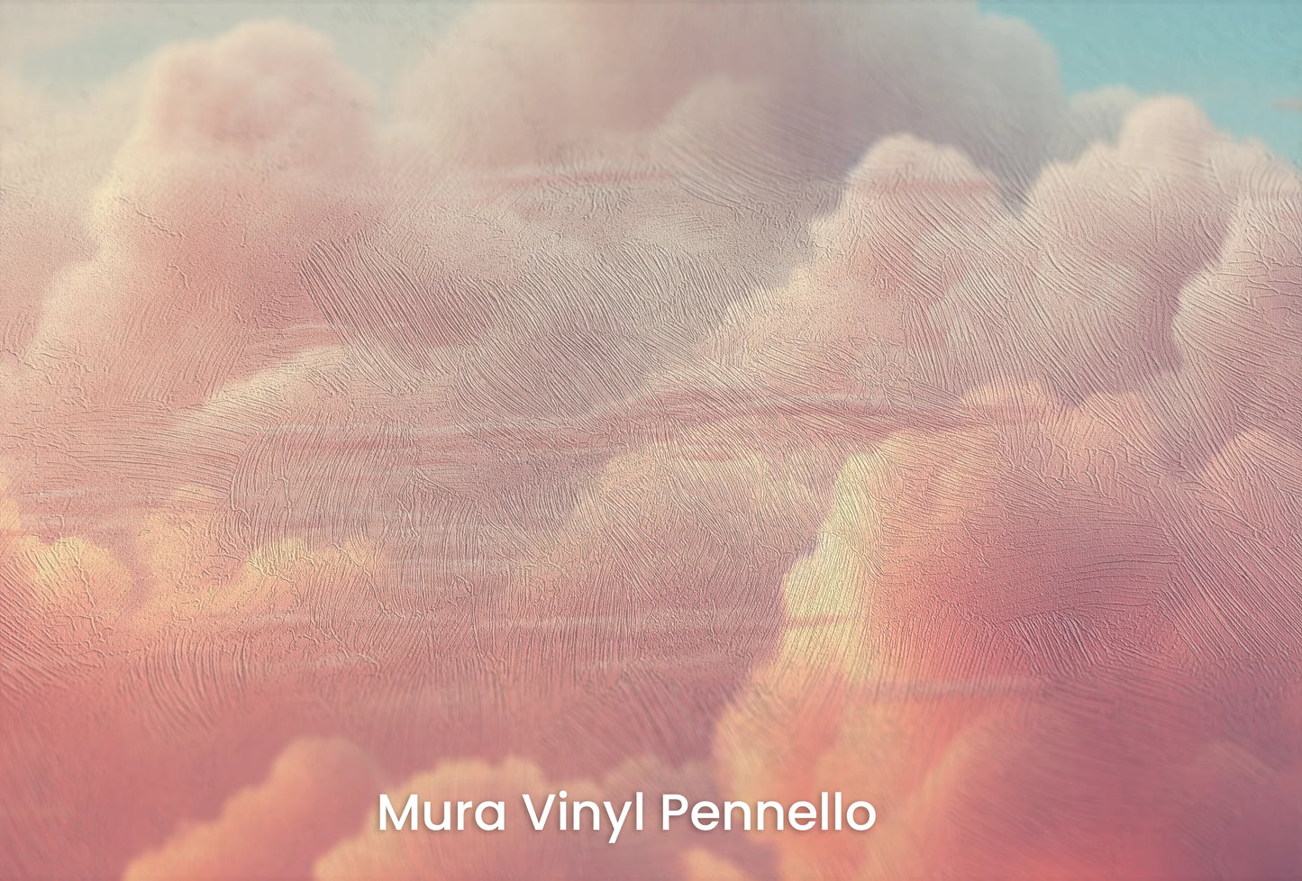 Zbliżenie na artystyczną fototapetę o nazwie Rosy Reverie na podłożu Mura Vinyl Pennello - faktura pociągnięć pędzla malarskiego.