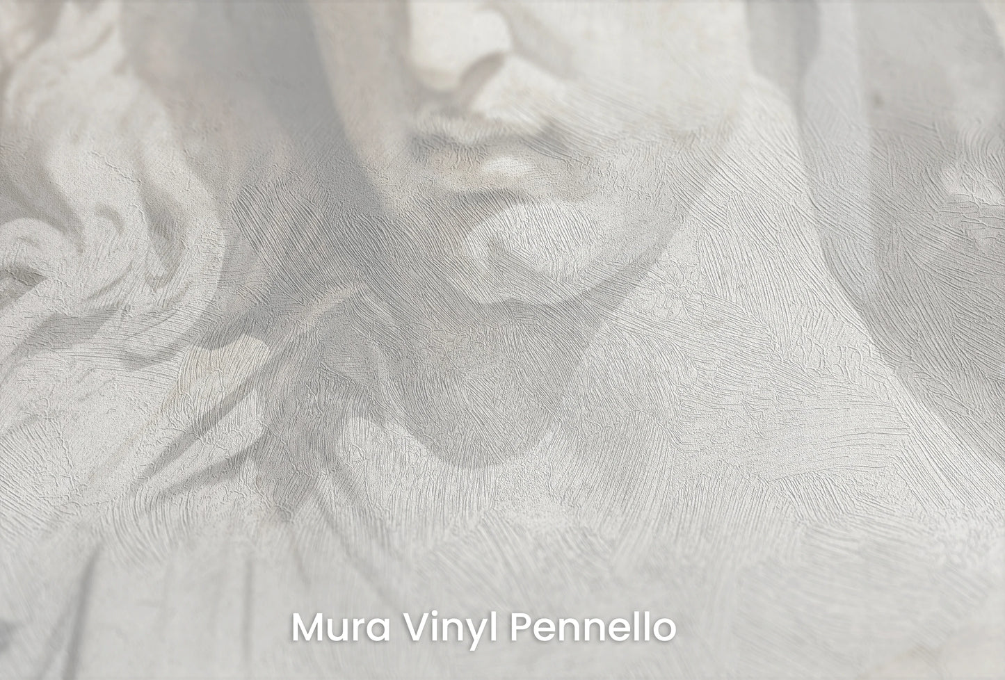 Zbliżenie na artystyczną fototapetę o nazwie The Elysian Trio na podłożu Mura Vinyl Pennello - faktura pociągnięć pędzla malarskiego.