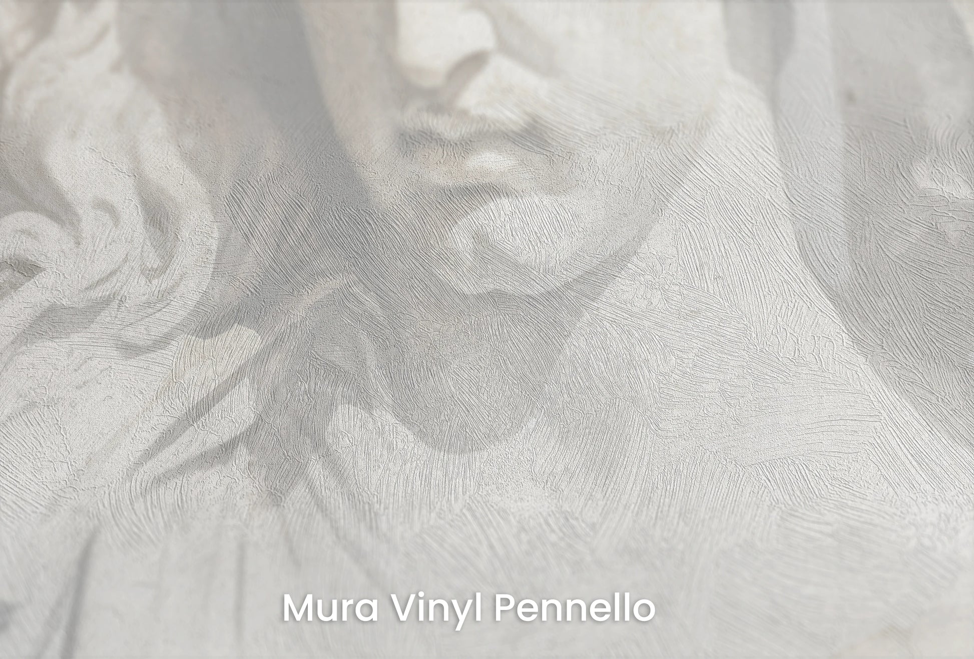 Zbliżenie na artystyczną fototapetę o nazwie The Elysian Trio na podłożu Mura Vinyl Pennello - faktura pociągnięć pędzla malarskiego.