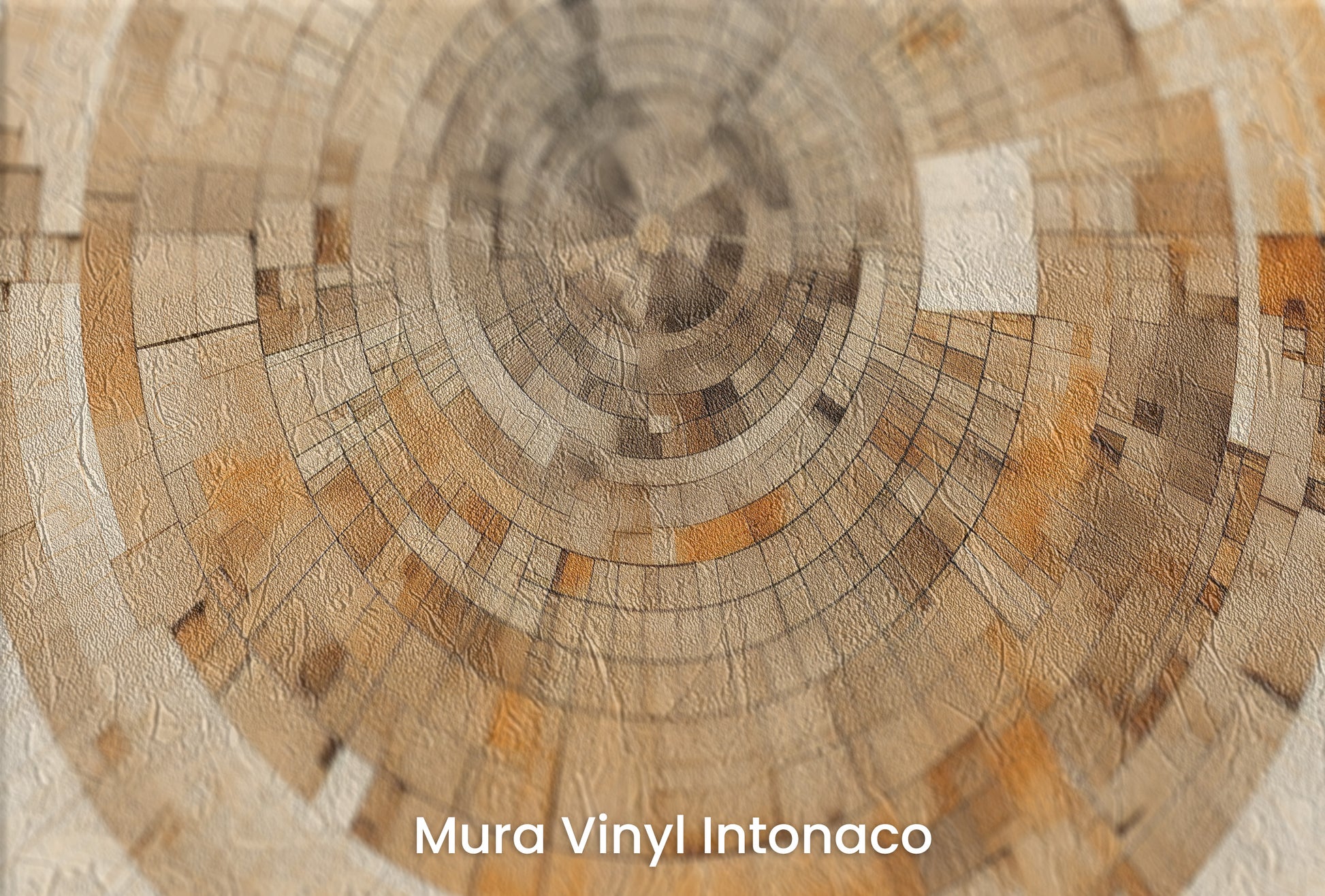Zbliżenie na artystyczną fototapetę o nazwie CIRCUITRY OF TIME na podłożu Mura Vinyl Intonaco - struktura tartego tynku.