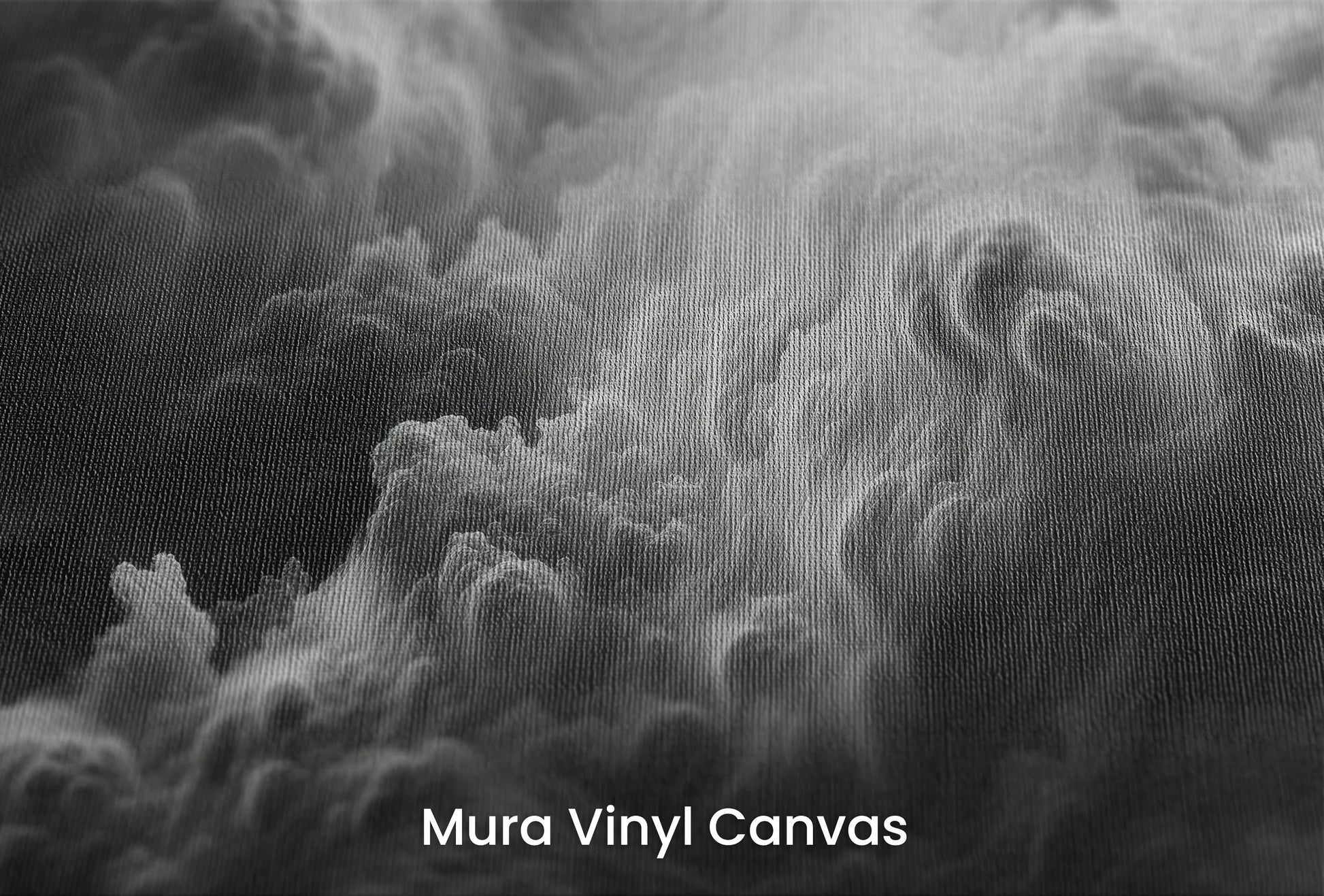 Zbliżenie na artystyczną fototapetę o nazwie Tempest's Might na podłożu Mura Vinyl Canvas - faktura naturalnego płótna.