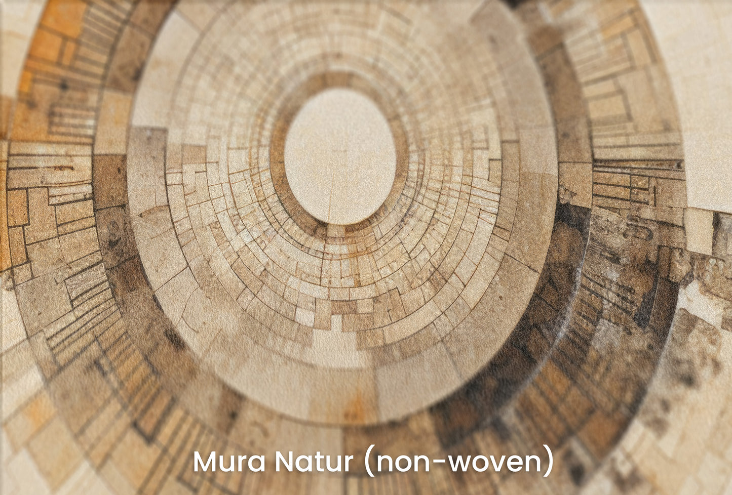 Zbliżenie na artystyczną fototapetę o nazwie SUNBURST MOSAIC na podłożu Mura Natur (non-woven) - naturalne i ekologiczne podłoże.