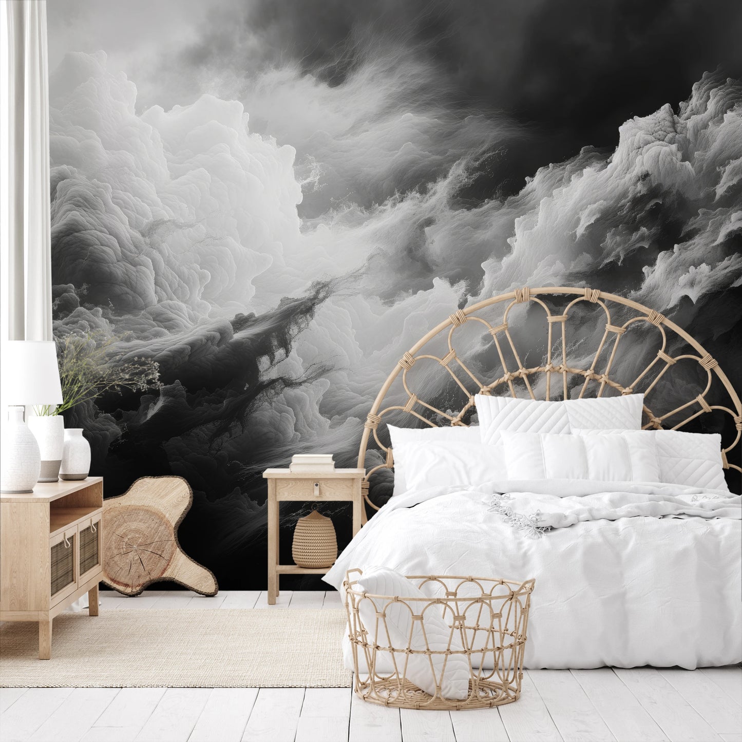 Fototapeta malowana o nazwie Luminous Chaos pokazana w aranżacji wnętrza.