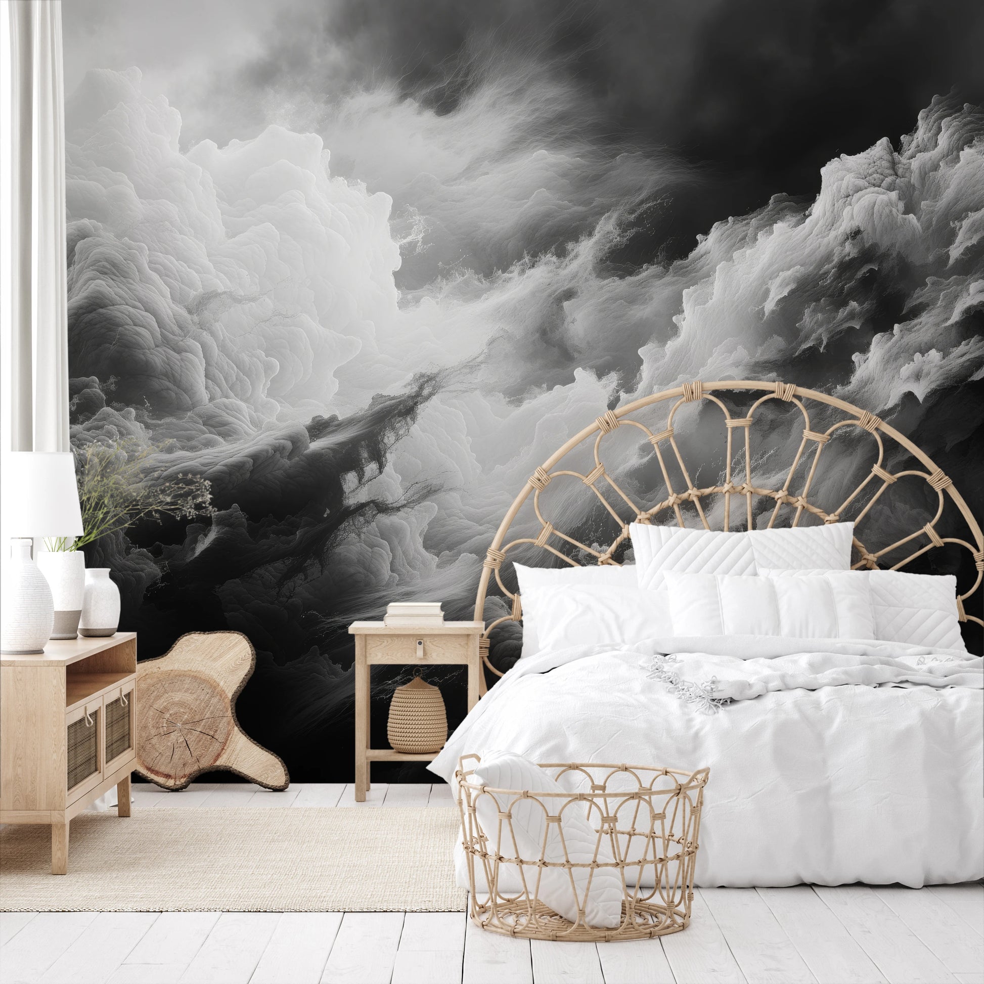 Fototapeta malowana o nazwie Luminous Chaos pokazana w aranżacji wnętrza.