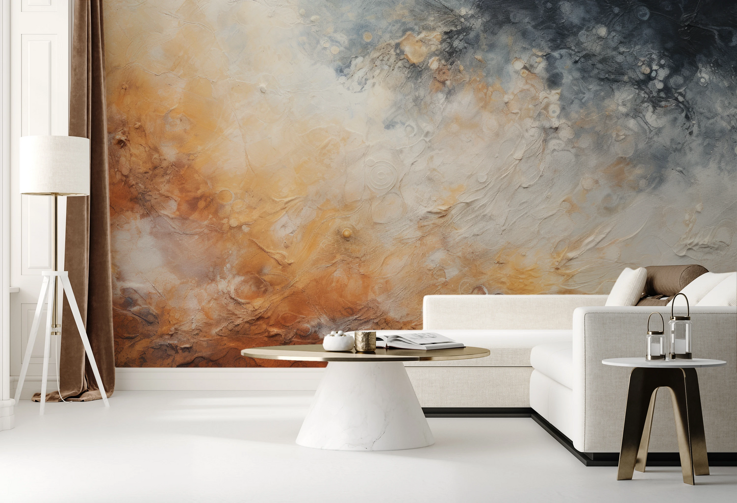 Wzór fototapety artystycznej o nazwie Lunar Eclipse pokazanej w aranżacji wnętrza.