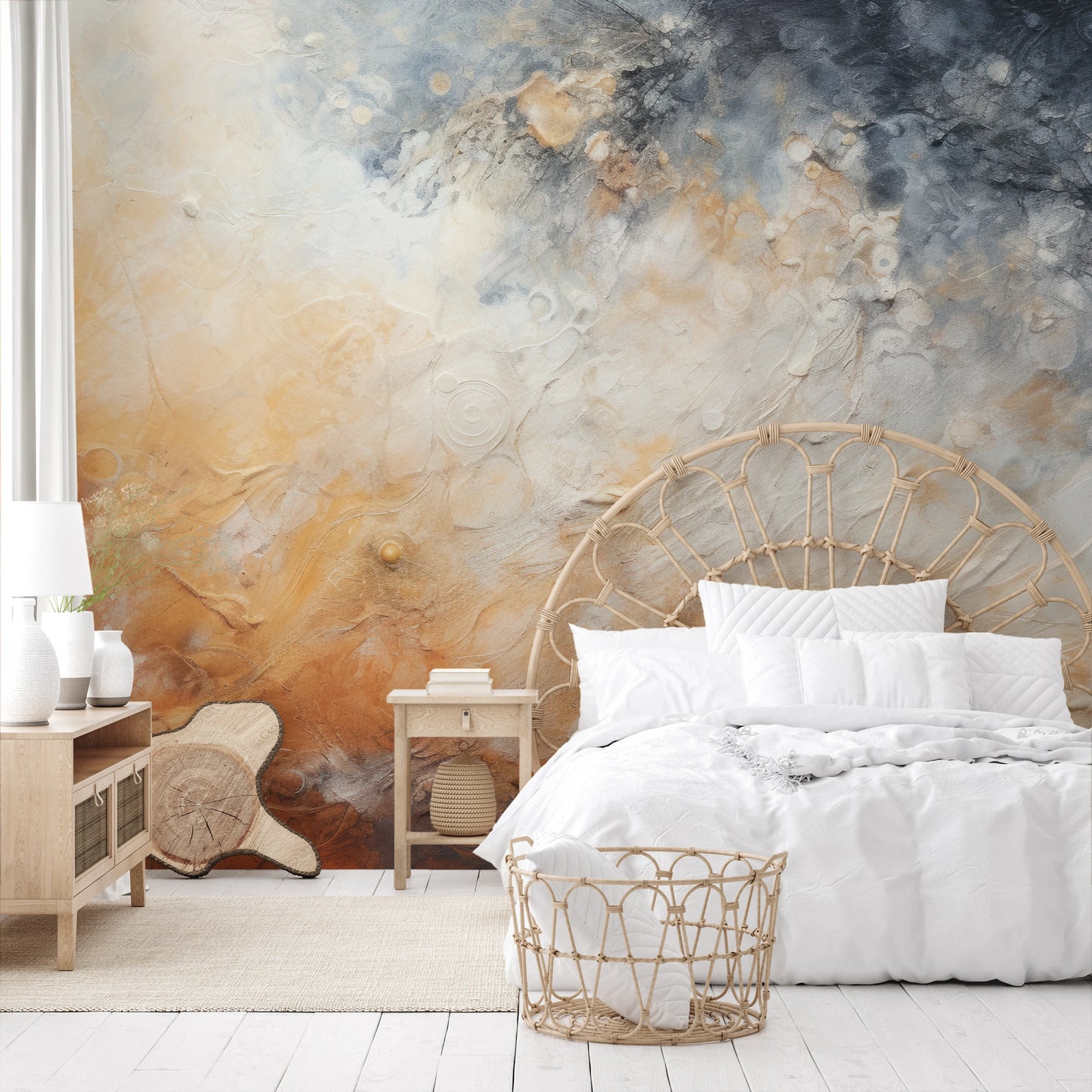 Wzór fototapety artystycznej o nazwie Lunar Eclipse pokazanej w aranżacji wnętrza.