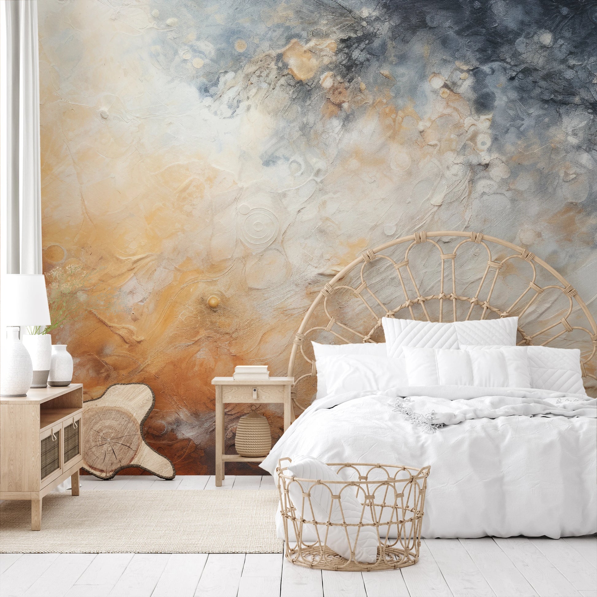 Wzór fototapety artystycznej o nazwie Lunar Eclipse pokazanej w aranżacji wnętrza.