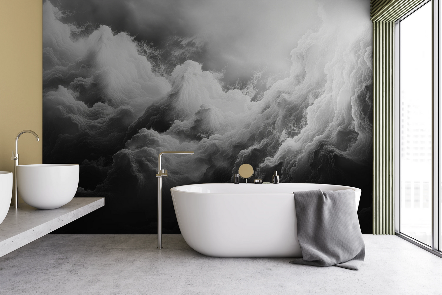 Fototapeta malowana o nazwie Ethereal Stratus pokazana w aranżacji wnętrza.