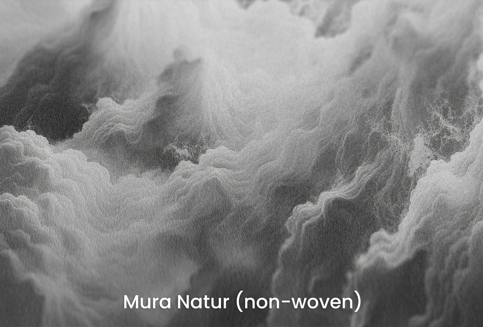 Zbliżenie na artystyczną fototapetę o nazwie Ethereal Stratus na podłożu Mura Natur (non-woven) - naturalne i ekologiczne podłoże.
