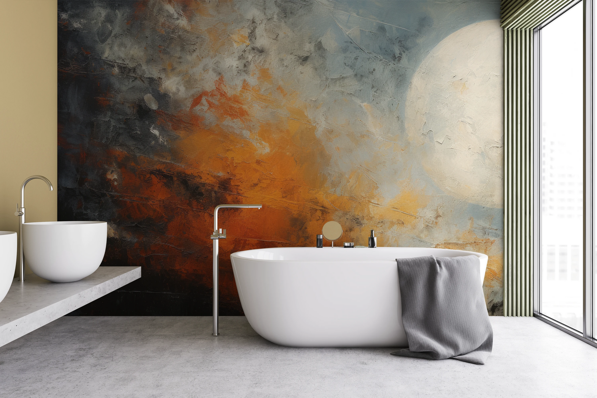 Fototapeta artystyczna o nazwie Mars' Horizon pokazana w aranżacji wnętrza.