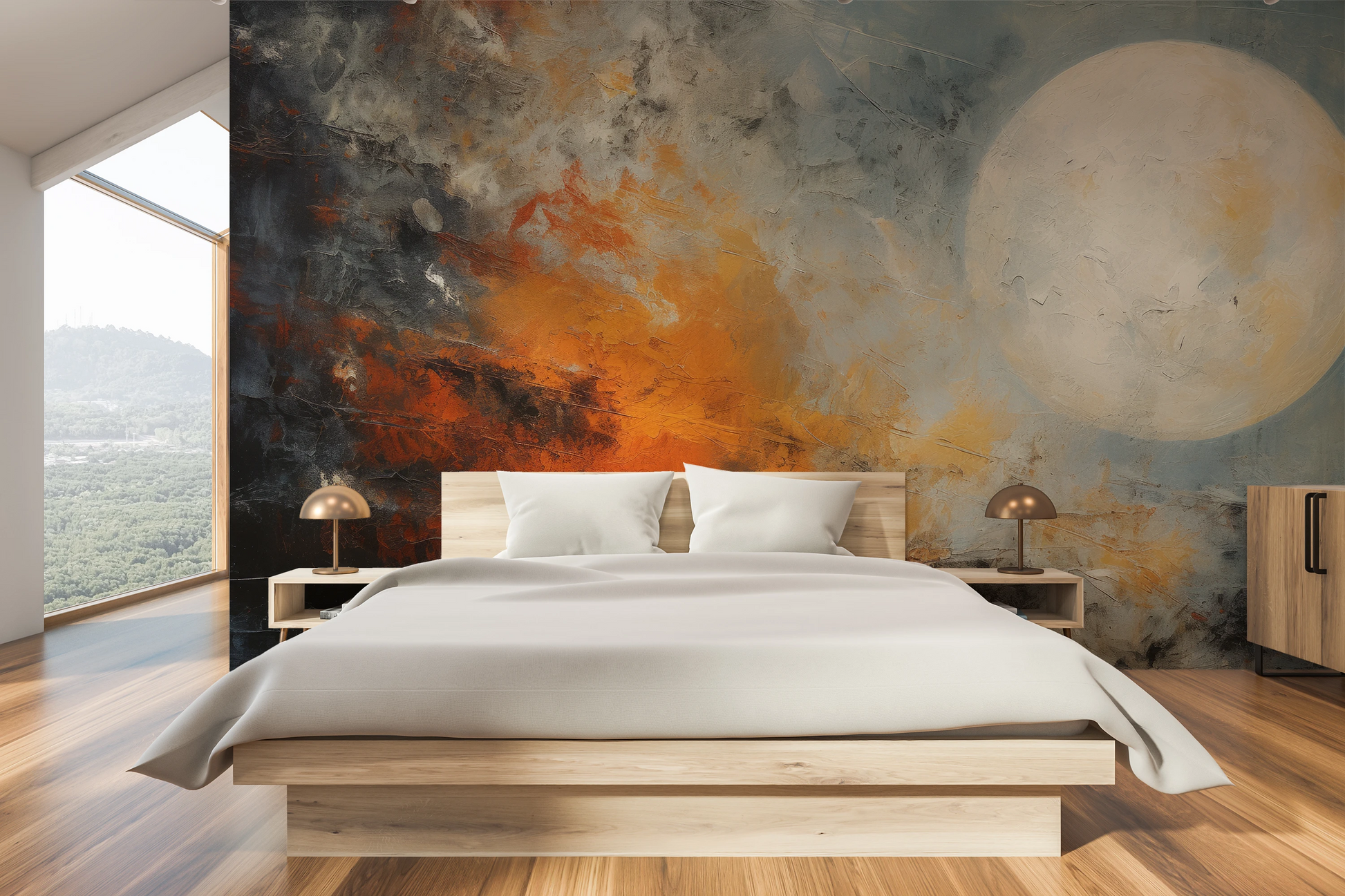 Wzór fototapety o nazwie Mars' Horizon pokazanej w kontekście pomieszczenia.