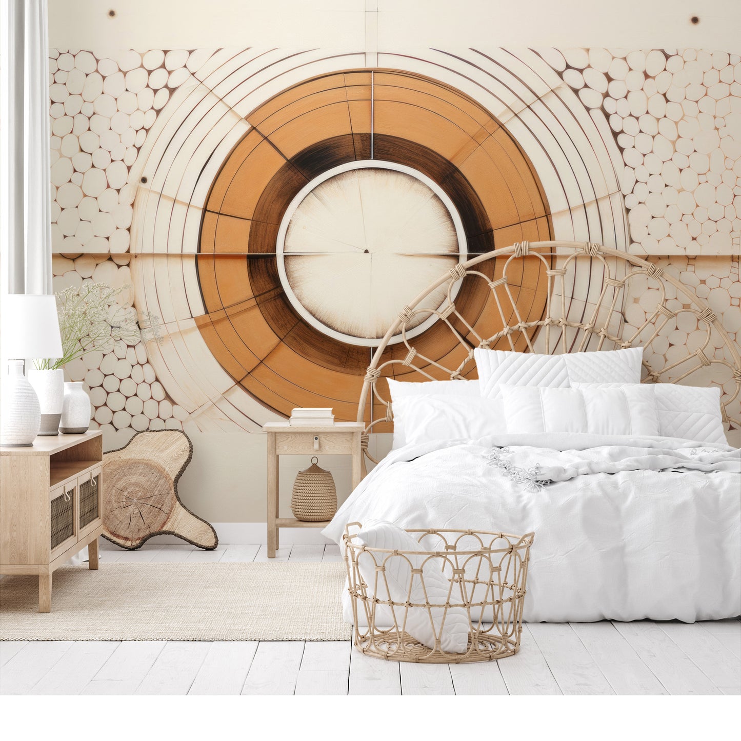 Fototapeta artystyczna o nazwie ORBITAL GEO pokazana w aranżacji wnętrza.