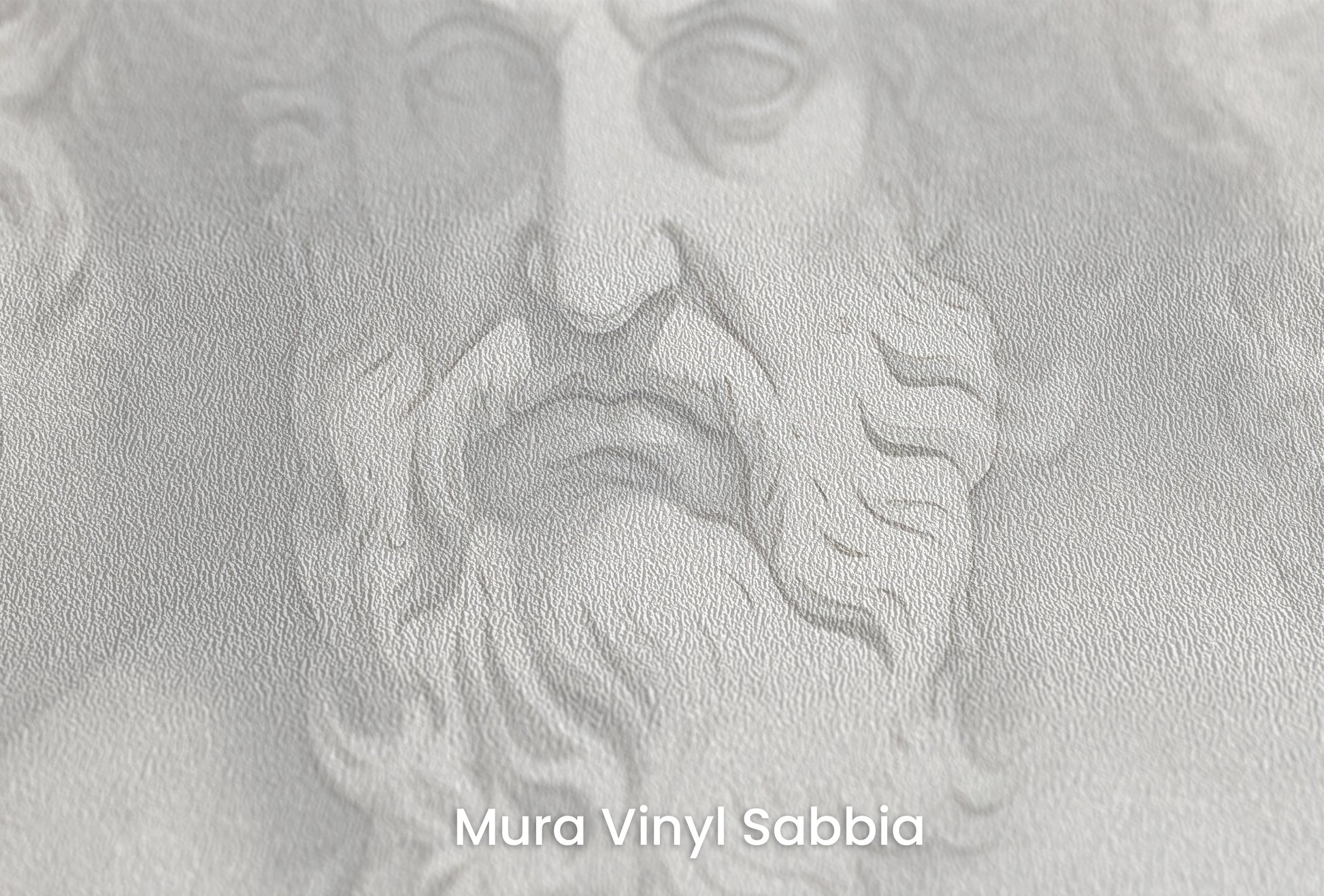 Zbliżenie na artystyczną fototapetę o nazwie Philosophers' Musings na podłożu Mura Vinyl Sabbia struktura grubego ziarna piasku.