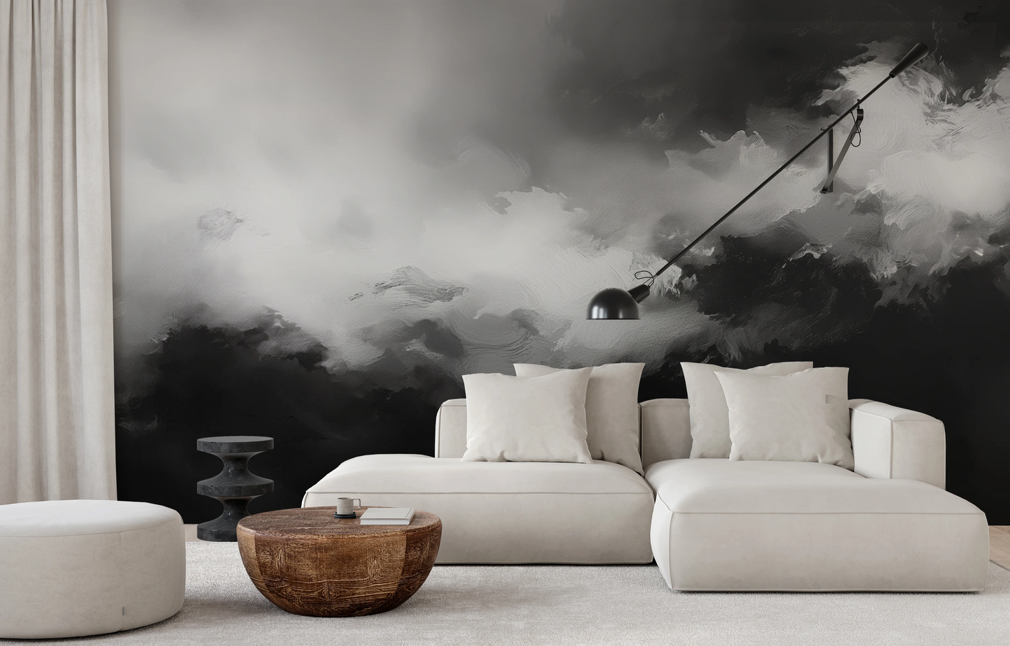 Fototapeta artystyczna o nazwie Storm's Palette pokazana w aranżacji wnętrza.