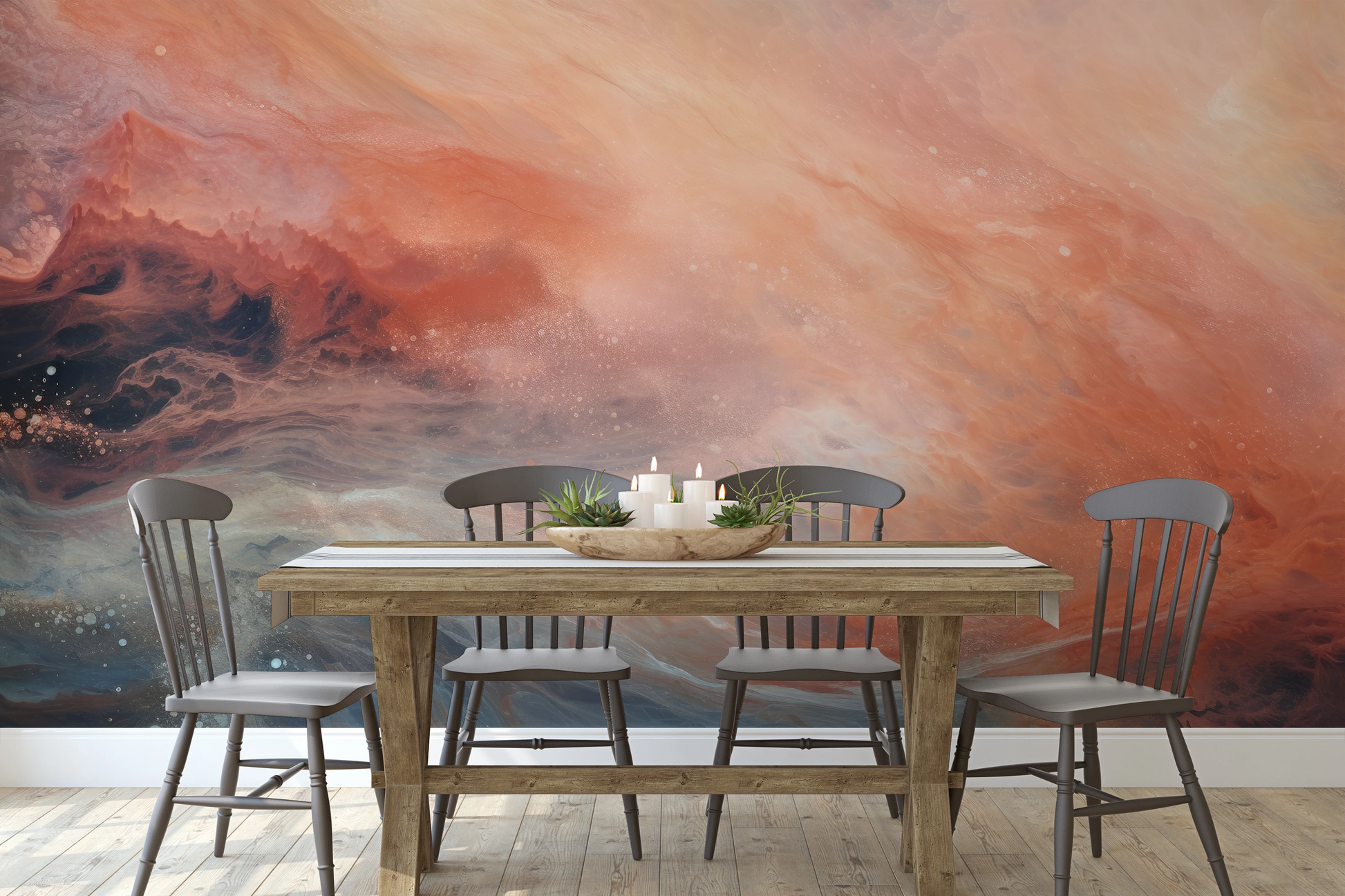 Fototapeta artystyczna o nazwie Monolith's Shadow pokazana w aranżacji wnętrza.