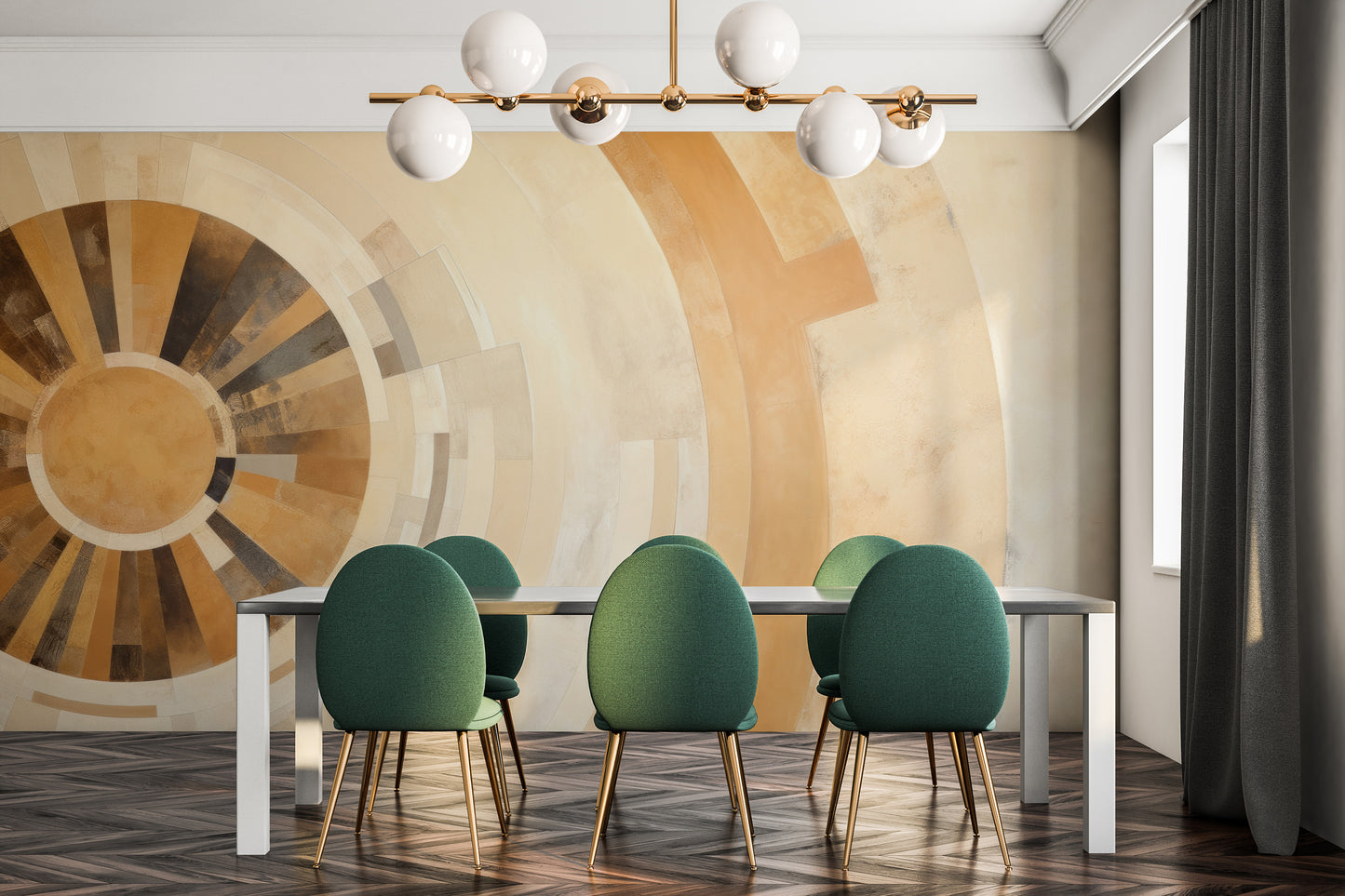 Fototapeta malowana o nazwie SOLAR GLORY RAYS pokazana w aranżacji wnętrza.